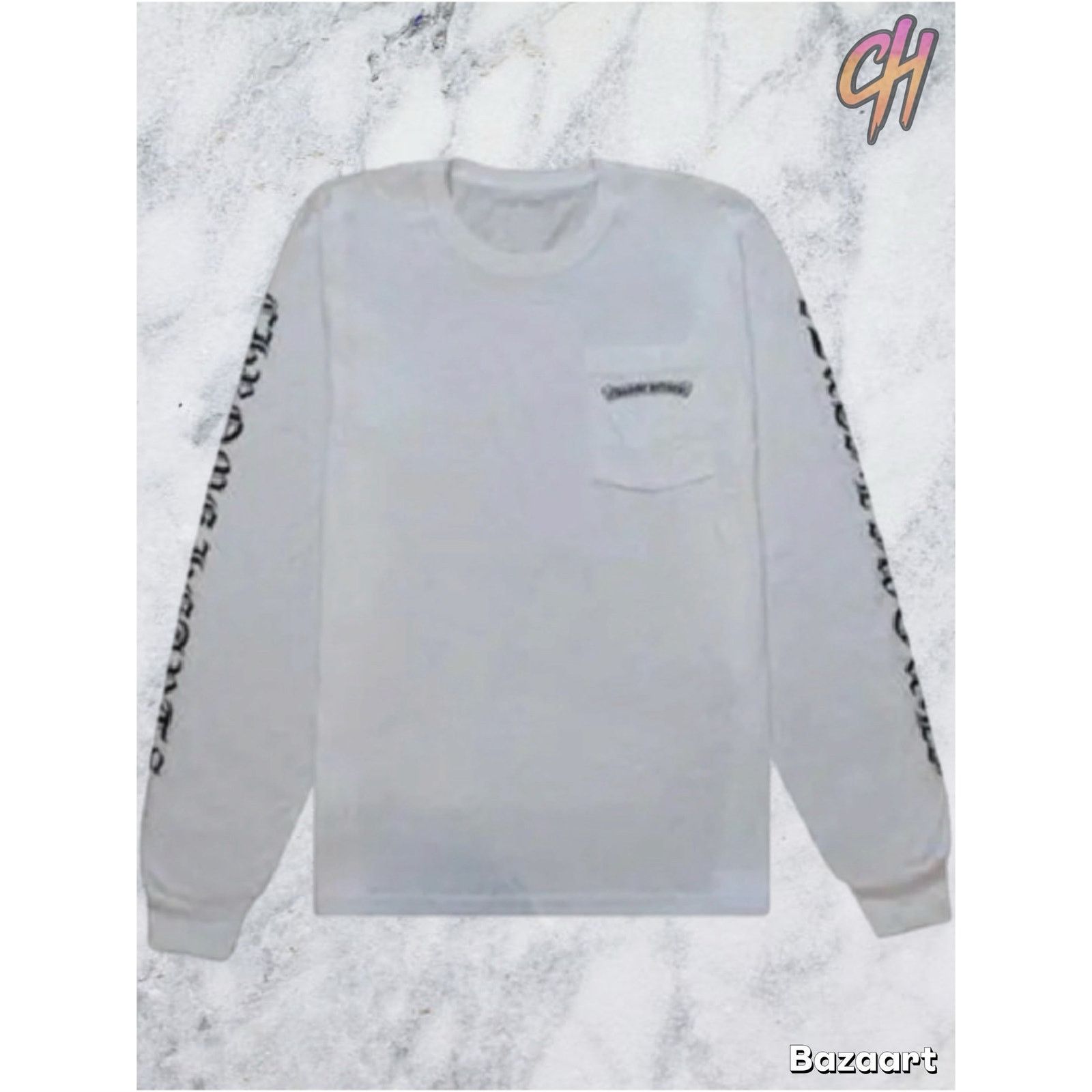 Chrome Hearts Chrome Hearts Scroll Logo White Pocket L/S T-Shirt Size LG Size US L / EU 52-54 / 3 - 1 Thumbnail