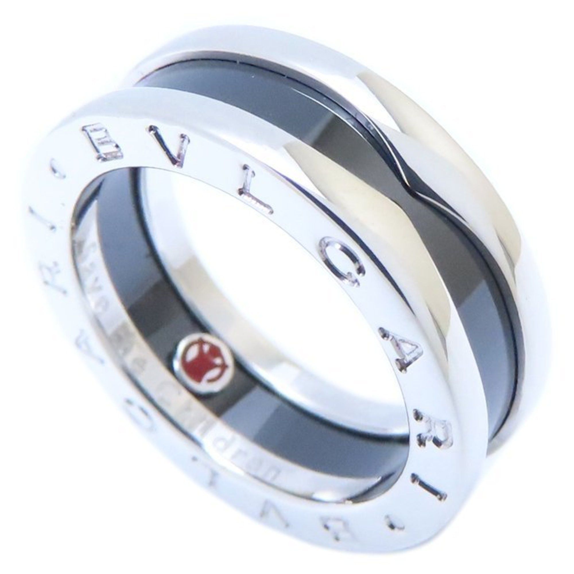 BVLGARI Save the Children Ring #50 346095 Silver 925 x Black  Ceramic 293834