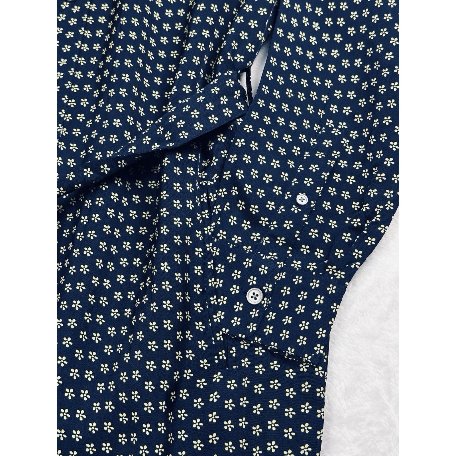 J.Crew J.Crew Tie-Waist Shirt-Dress In Daisy Floral Print Navy Sz 8 Size M / US 6-8 / IT 42-44 - 6 Thumbnail