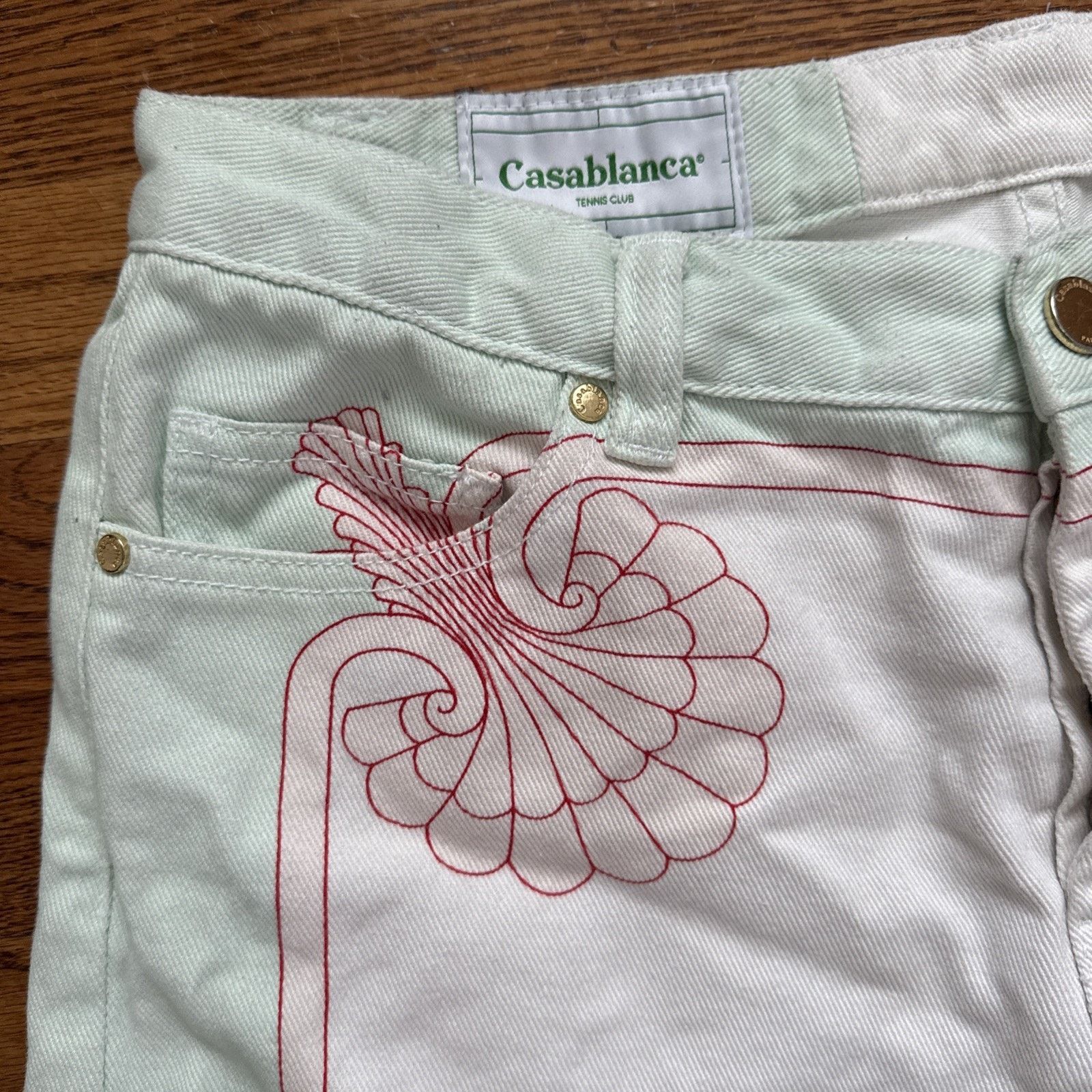 Casablanca casablanca shell print denim shorts white Size S 30 C23 Size US 30 / EU 46 - 2 Thumbnail