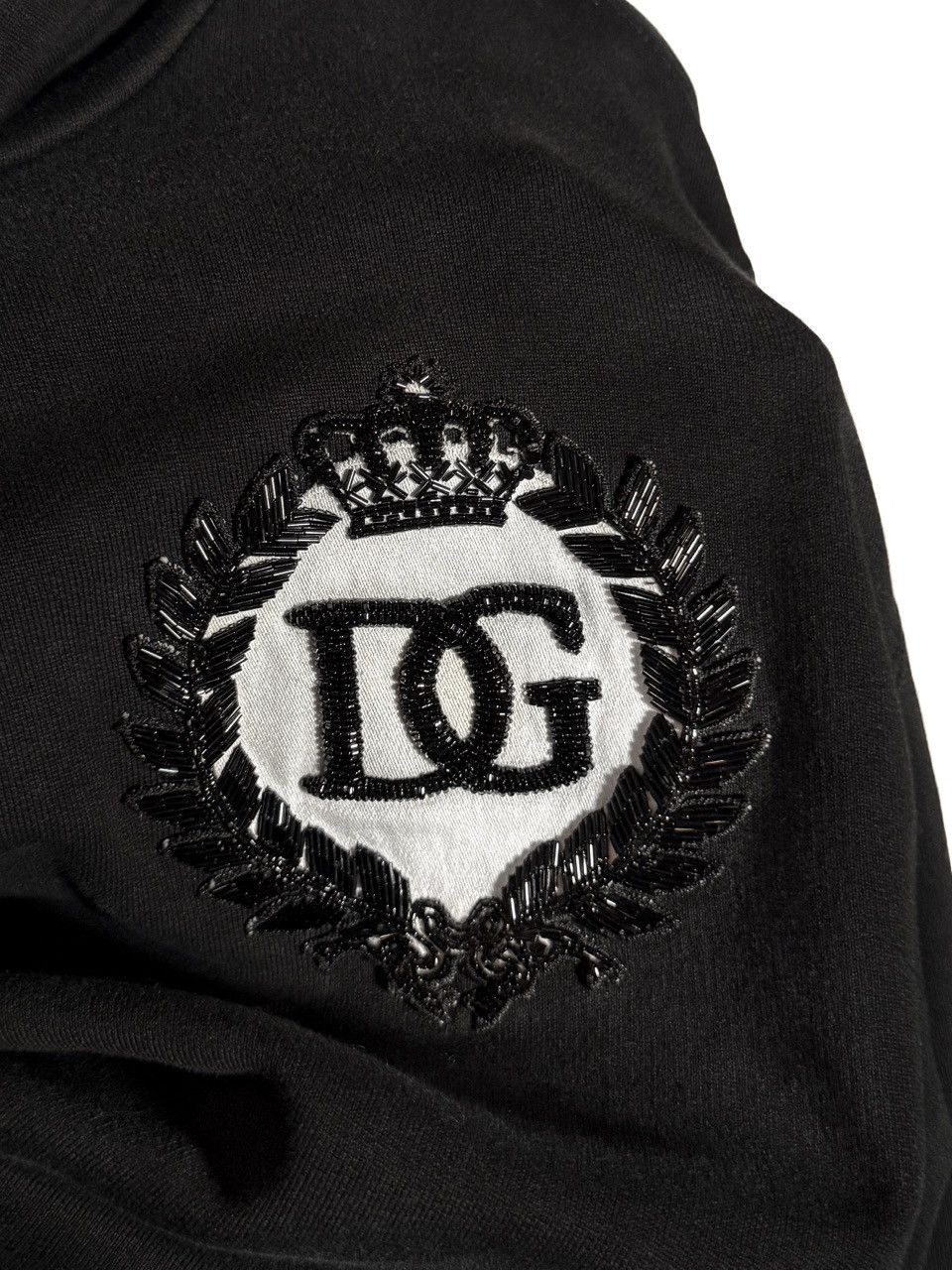 Dolce & Gabbana Dolce & Gabbana Black DG Crown Logo Embroidered Hoodie Size US M / EU 48-50 / 2 - 2 Thumbnail