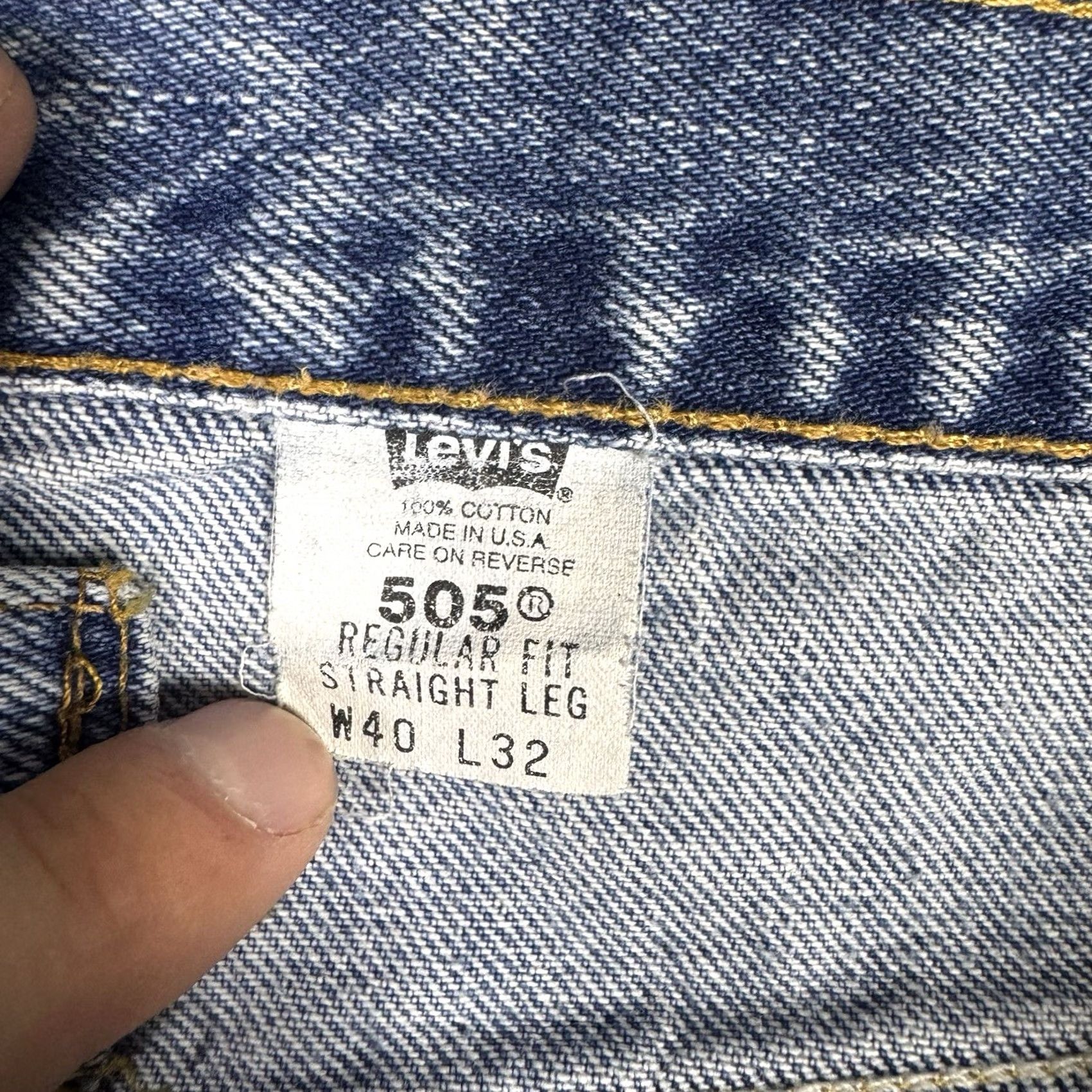Levi's VINTAGE Levi's 505 Jeans Men 40x32 Regular Straight Denim Blue 80s 90s USA Cowboy Hipster Retro USA Mens Size US 40 / EU 56 - 2 Thumbnail