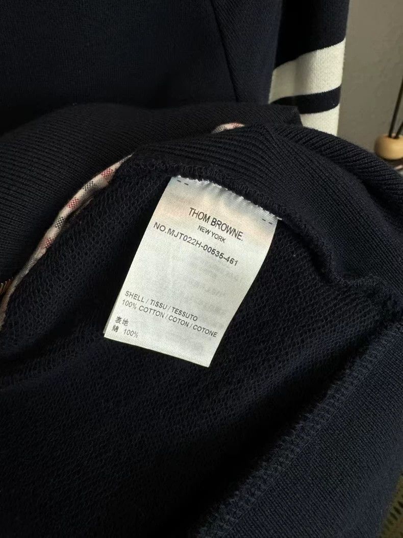Thom Browne Thom browne Dark blue four-striped zipper knitted jacket 25 Size US L / EU 52-54 / 3 - 4 Thumbnail