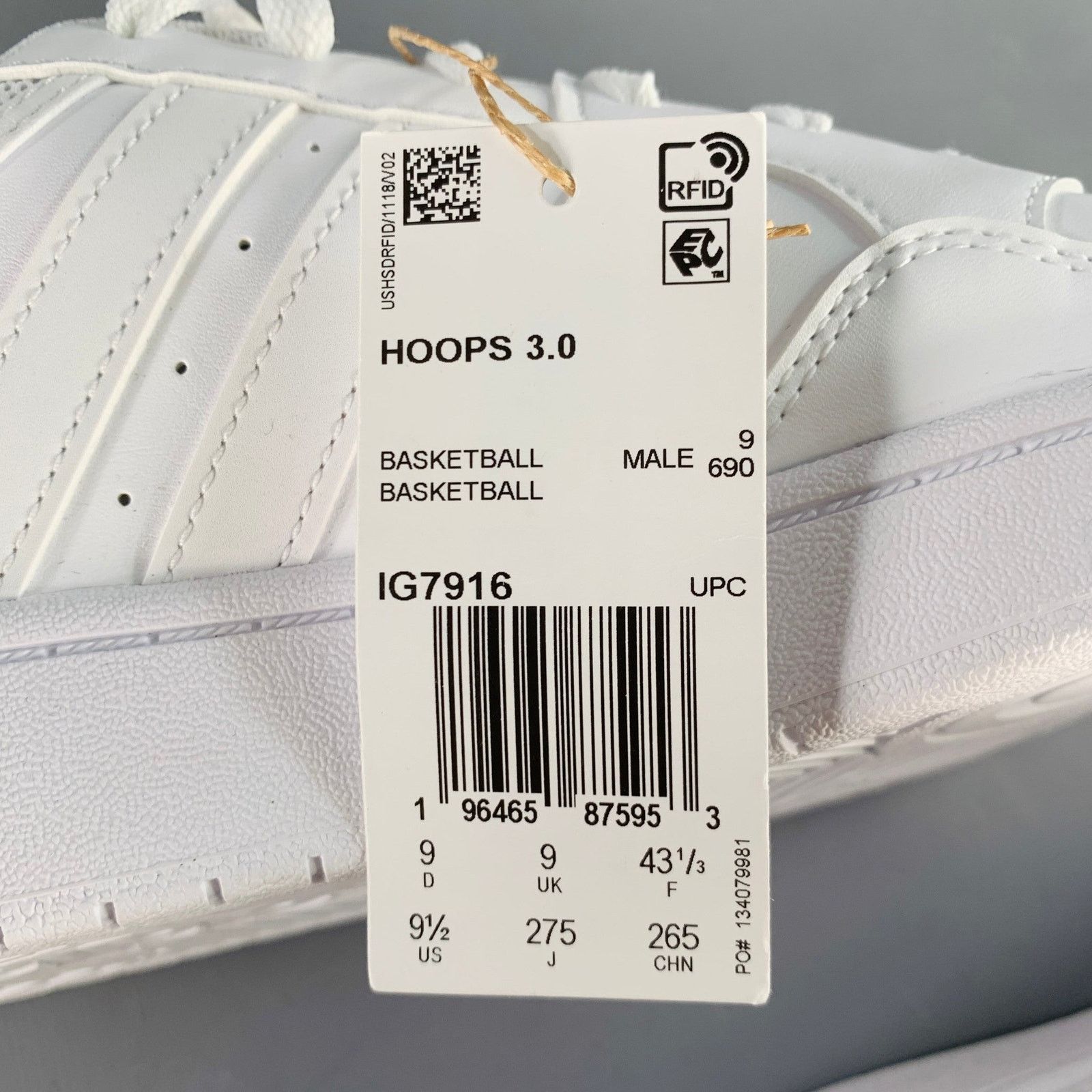 Adidas ADIDAS Size 9.5 White Leather Lace-Up Sneakers Size US 9.5 / EU 42-43 - 9 Thumbnail