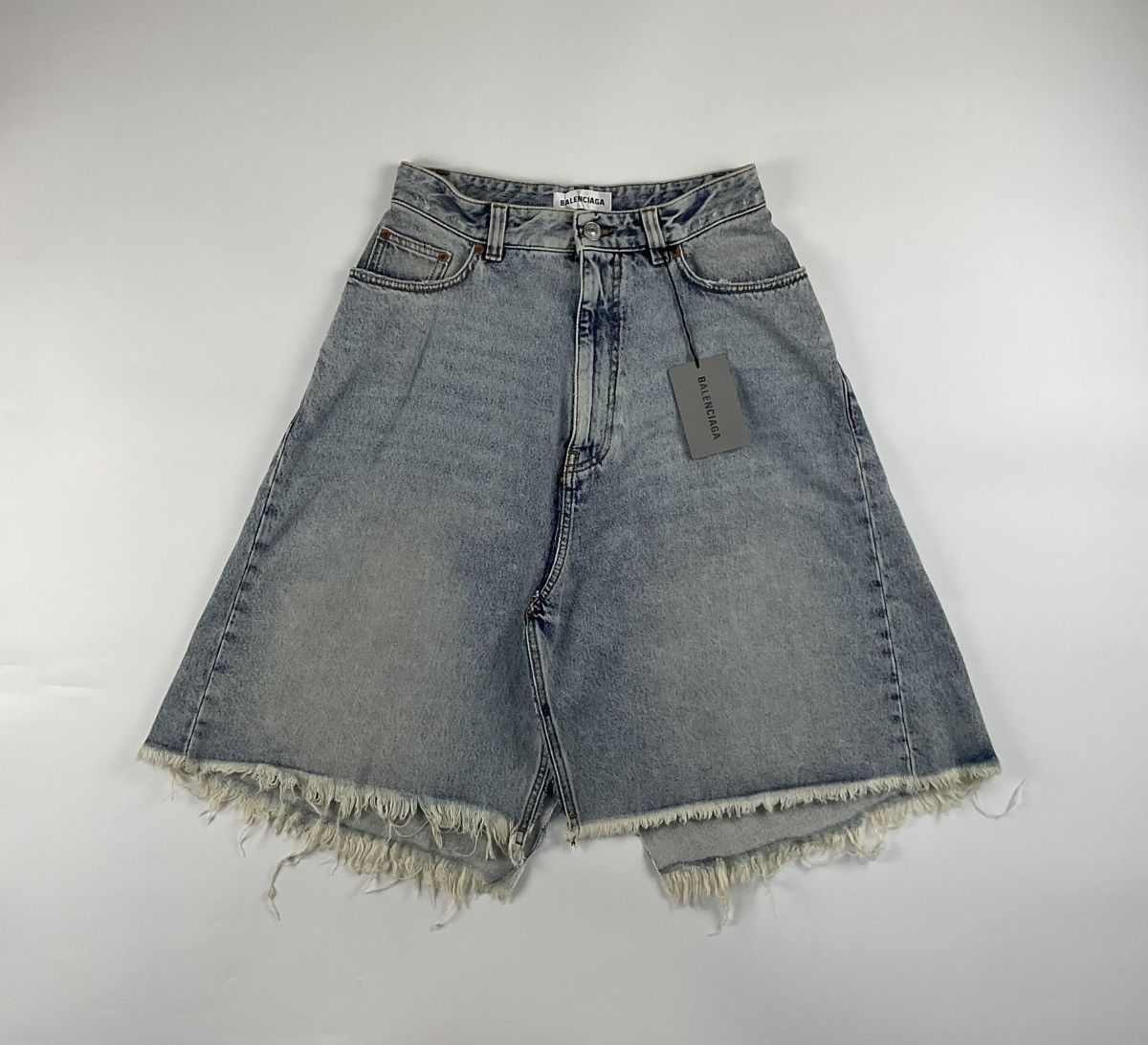 Balenciaga Pull-Up Denim Skirt