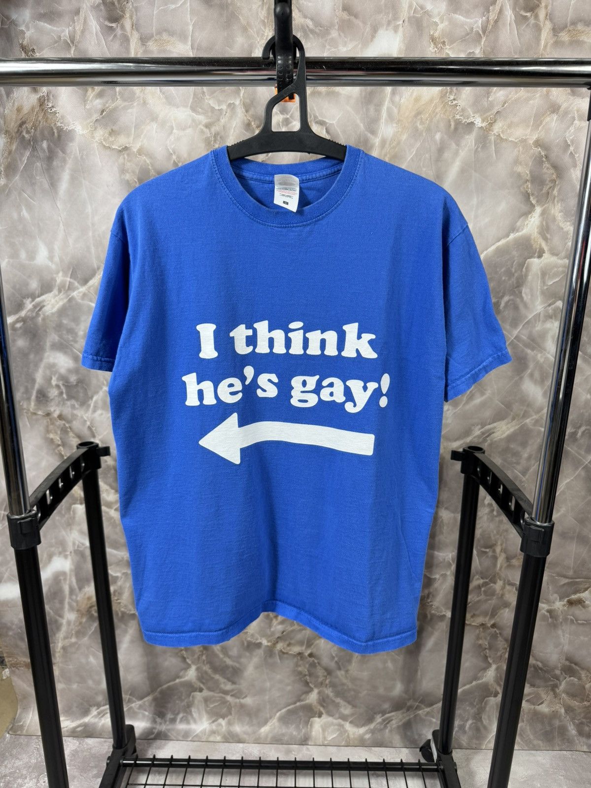 Band Tees Vintage "I thin he is Gay " Humor T-Shirt Size US M / EU 48-50 / 2 - 1 Thumbnail