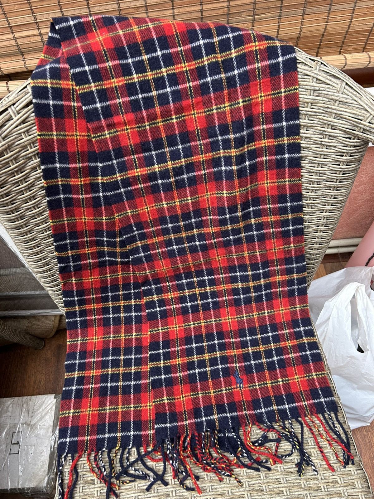 Polo Ralph Lauren Vintage Polo Ralph Lauren Wool Plaid Tartan Scarf Size ONE SIZE - 1 Thumbnail