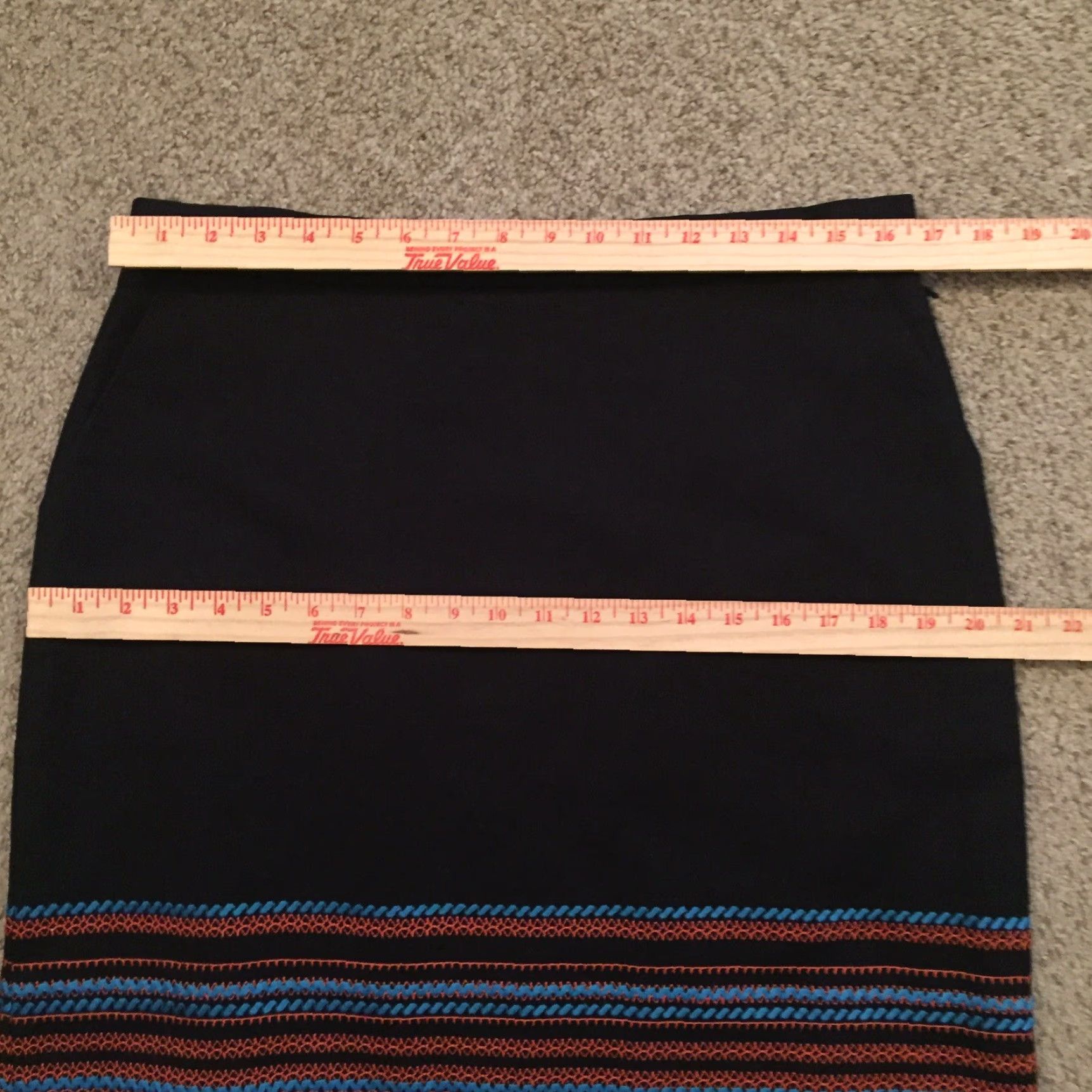 Brooks Brothers Brooks Brothers Skirt 14P Petite Knee Length Blue Striped Embroidered Pencil Women's Size 36" / US 14 / IT 50 - 3 Thumbnail