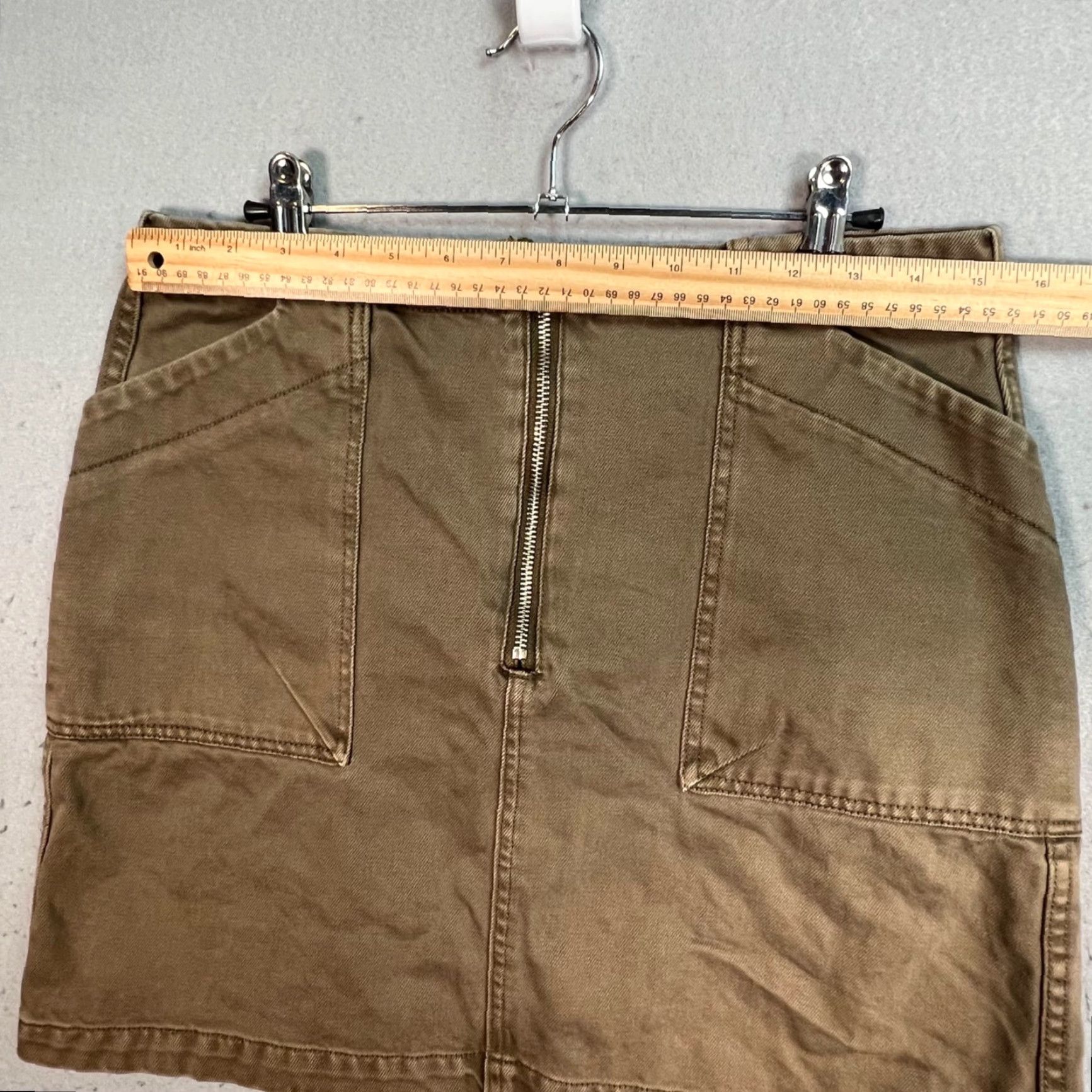 Weekday Weekday Mini Skirt Womens 30 Brown Cotton Denim W/Zipper Front Pockets Size 30" / US 8 / IT 44 - 6 Thumbnail