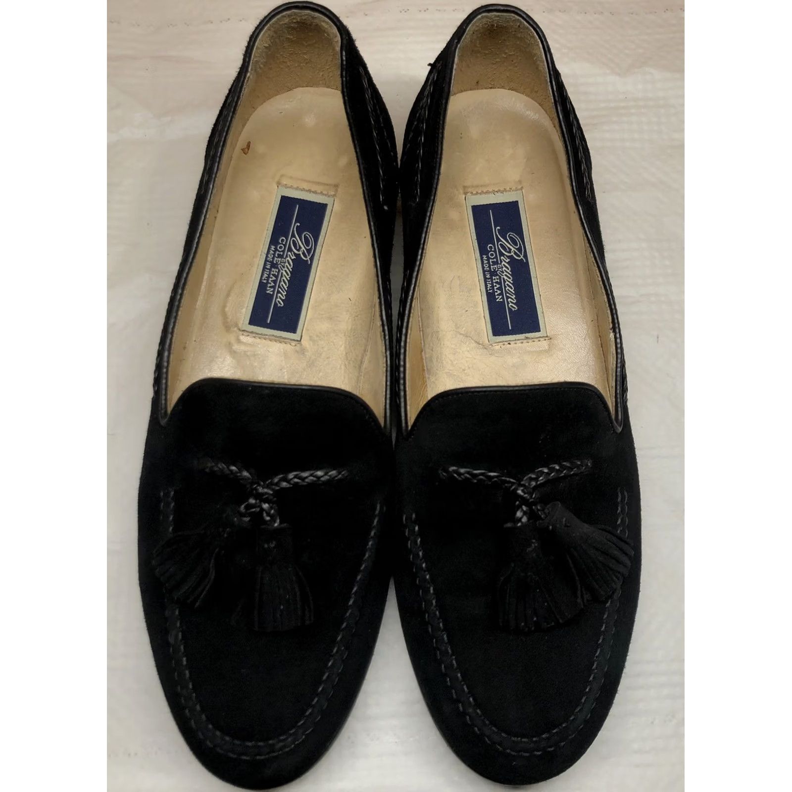 Cole Haan Bragano x Cole Haan Black Italian Leather Loafers 9 M Dress Leather Oxford Tassels Men Size US 9 / EU 42 - 4 Thumbnail