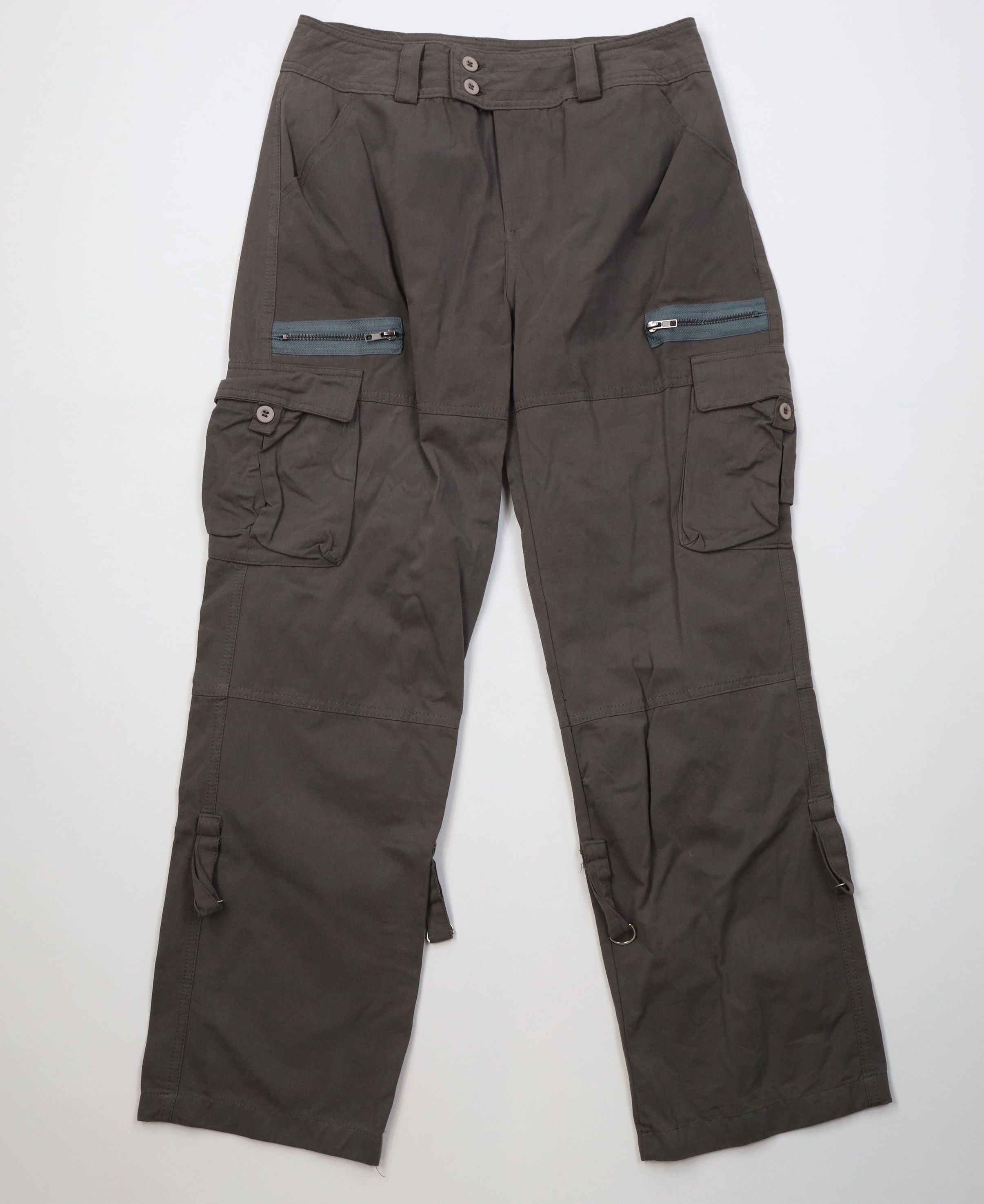Vintage Vintage Y2K Grunge Goth Baggy Strap Cargo Pants Gray Size 30" / US 8 / IT 44 - 1 Thumbnail