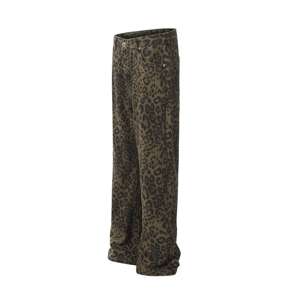 Japanese Brand Loose casual punk washed workwear leopard print jeans y2k Size US 32 / EU 48 - 2 Thumbnail