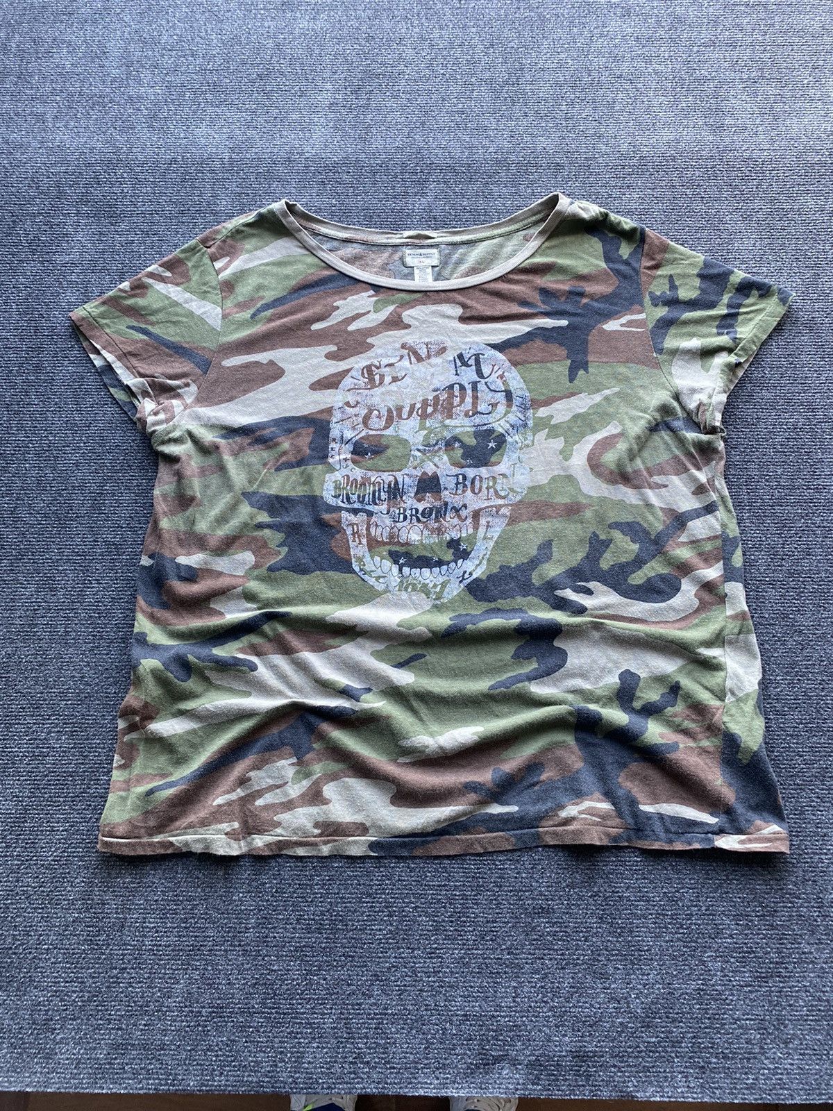 Denim & Supply Ralph Lauren 🔥Denim Supply Camouflage skull women top tee y2k punk emo Size XL / US 12-14 / IT 48-50 - 1 Thumbnail