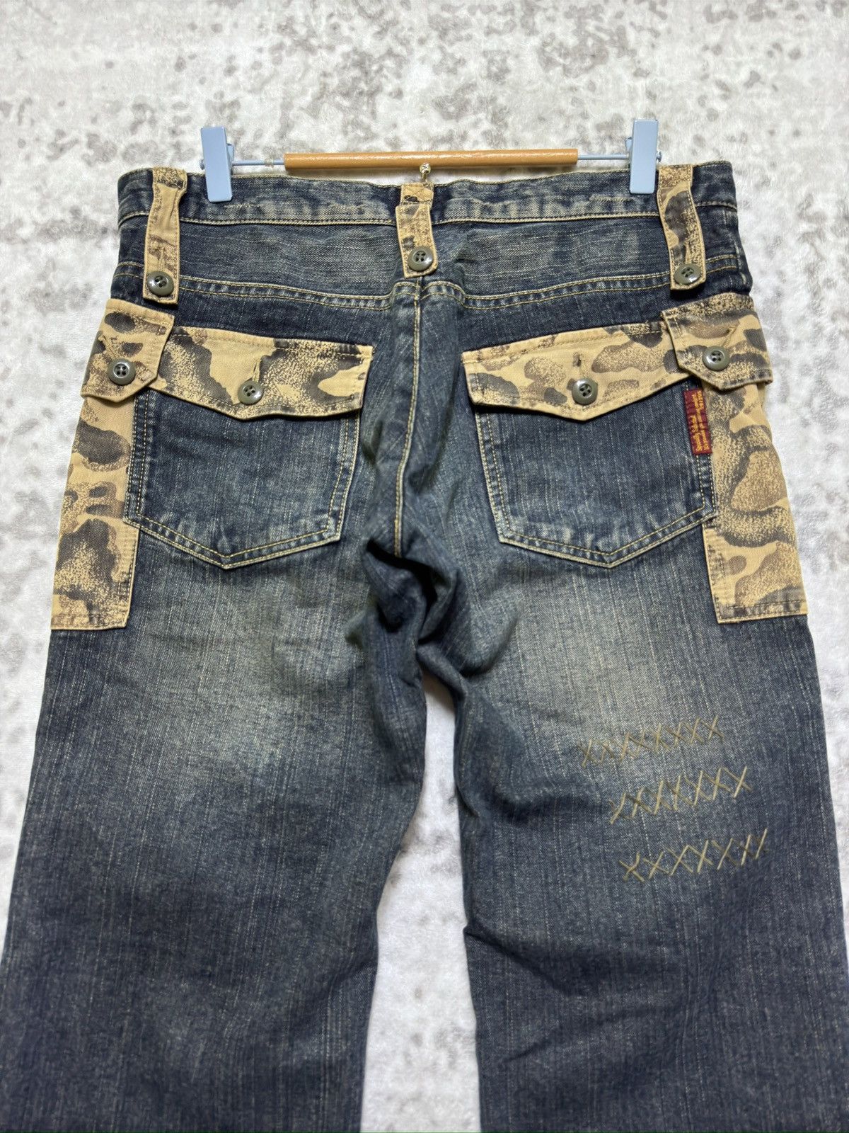 291295=Homme Vintage 291295=Homme Multi Pocket Flare Denim Camo Size US 32 / EU 48 - 10 Thumbnail