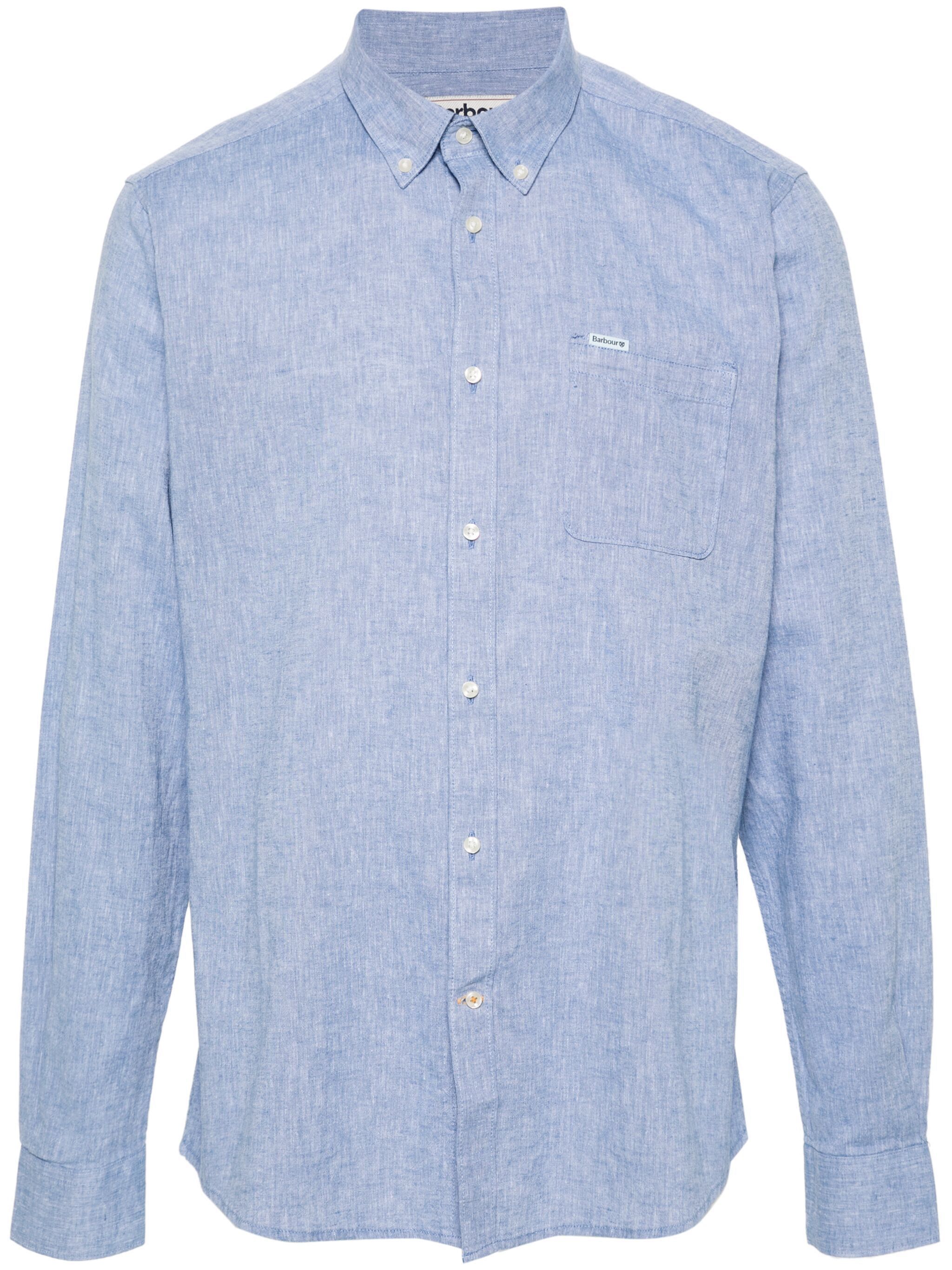 o1y1224 Logo Single Pocket Shirt in Blue