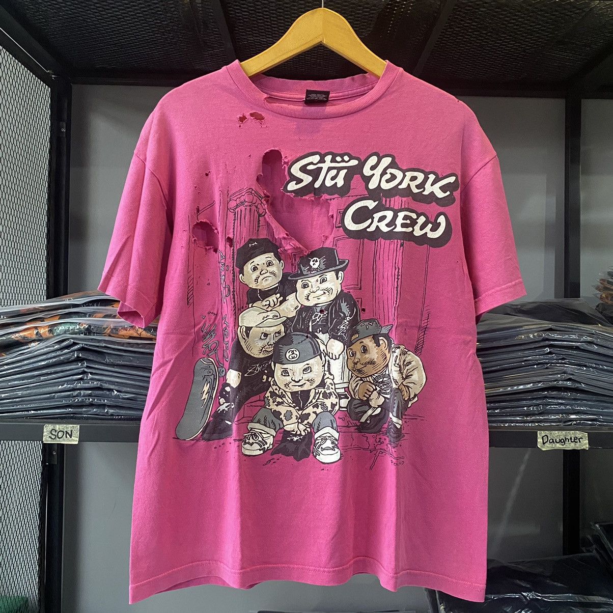 新品未使用STUSSY×POUND Stu York Crew S/S Tee STUSSY X STU POUND YORK CREW TSHIRT size: S total | Depop