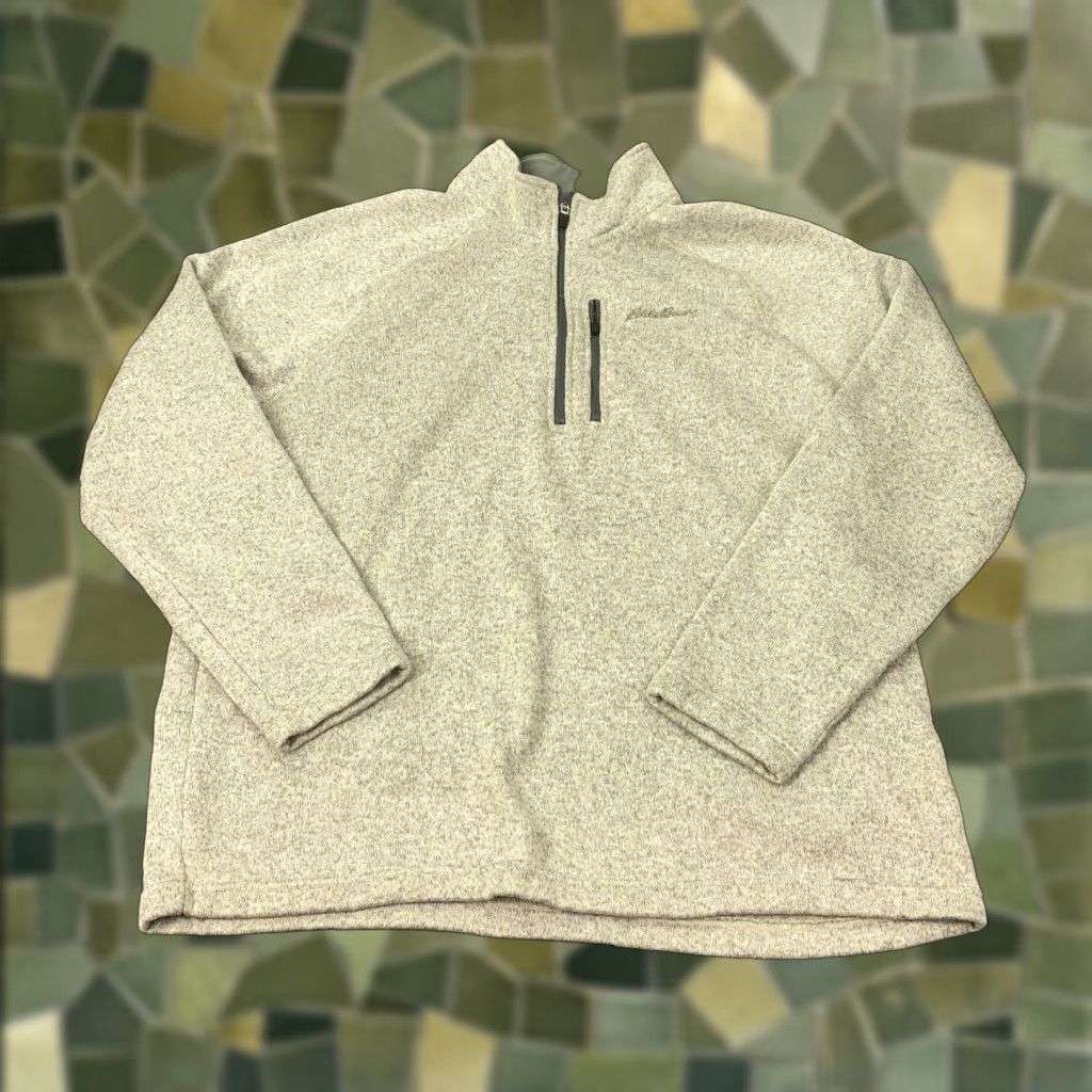 Eddie Bauer Eddie Bauer Mens Pullover Sweatshirt 2XL Gray Fleece 1/4 Zip Embroidered Size US XXL / EU 58 / 5 - 1 Thumbnail