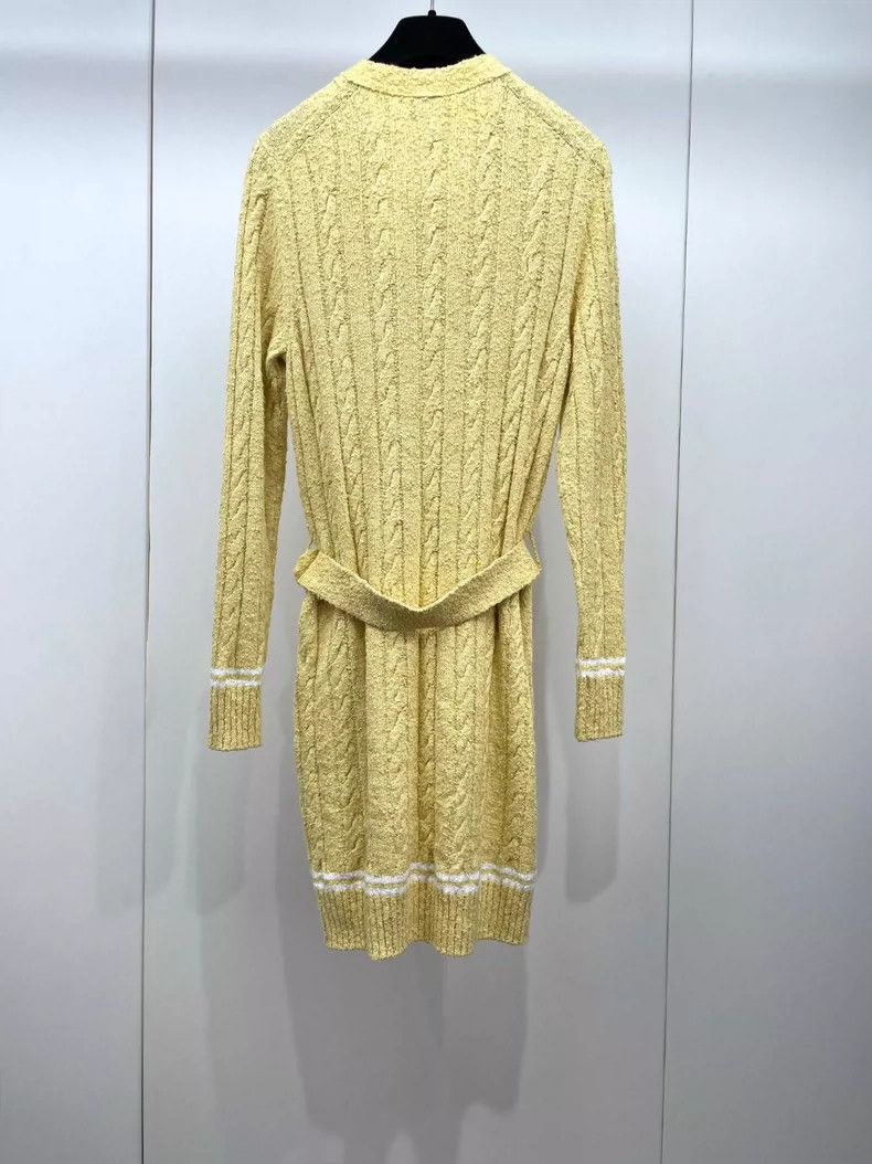 Chanel Chanel 22P yellow knitted belt dress 2504-Nextarrow Size XXS / US 00 / IT 34 - 2 Thumbnail
