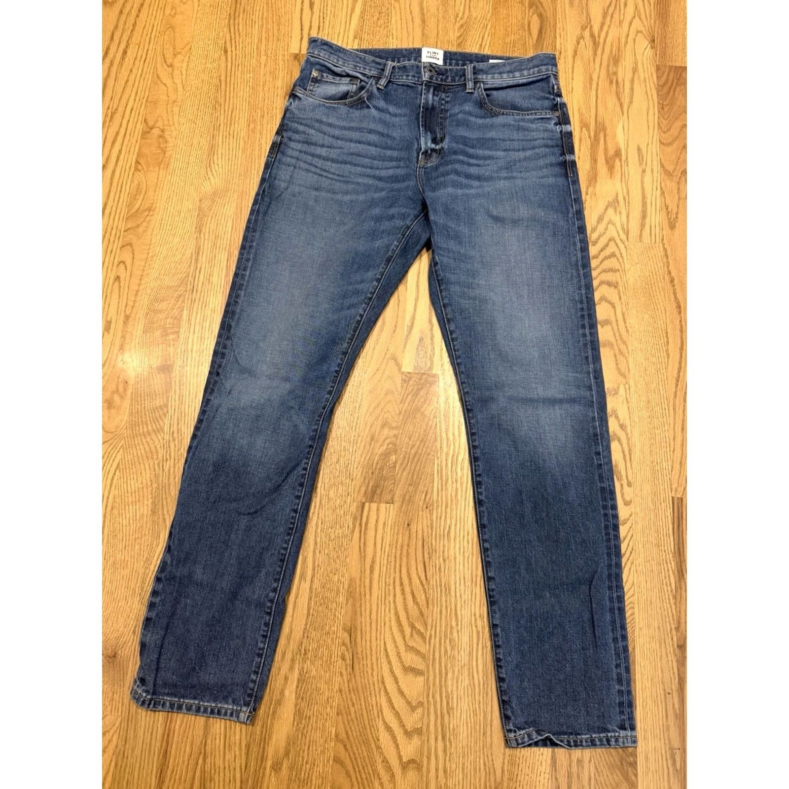 Flint And Tinder Flint and Tinder Slim Fit Jeans Men’s 33x32 Blue Cotton Stretch 5-Pocket Denim Multiple Seasons Slim Fit Mens Jeans Blue 5-Pocket Size US 33 - 3 Thumbnail