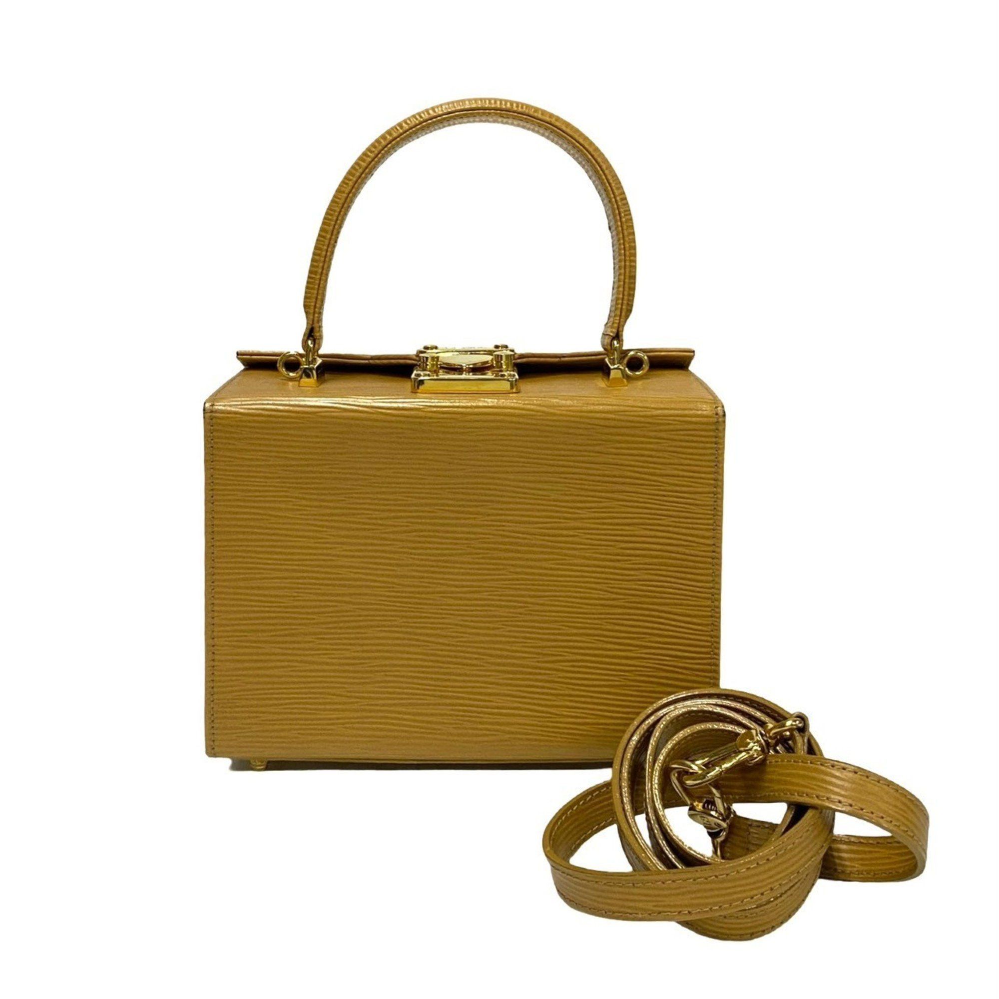 Fendi FENDI logo hardware, Epi leather, genuine leather 2-way mini handbag/shoulder bag/pouch, beige 53238 Size ONE SIZE - 1 Thumbnail