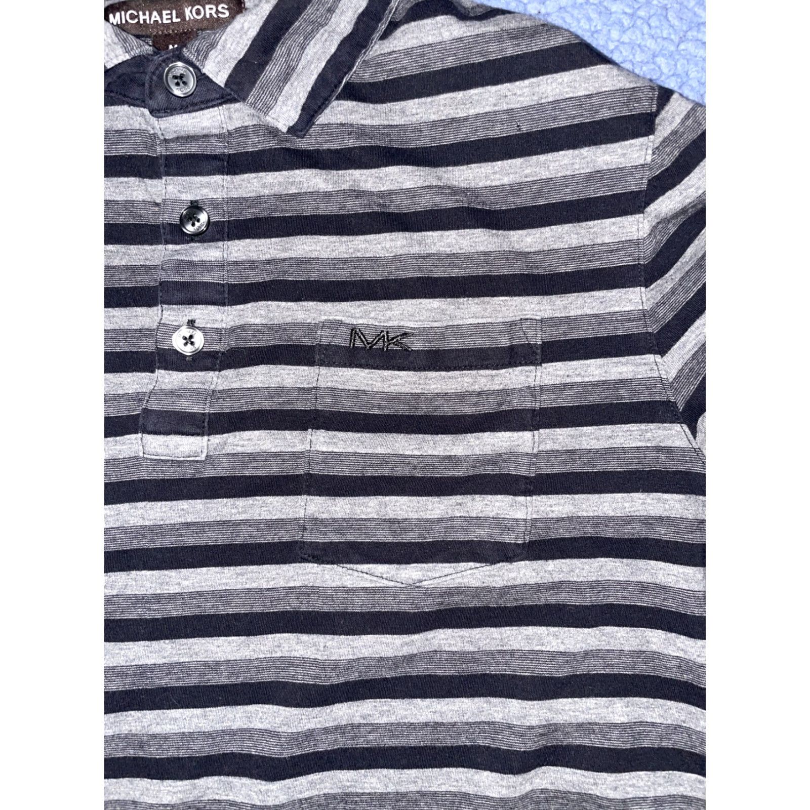 Michael Kors michael kors mena striped polo black medium Size US M / EU 48-50 / 2 - 2 Thumbnail