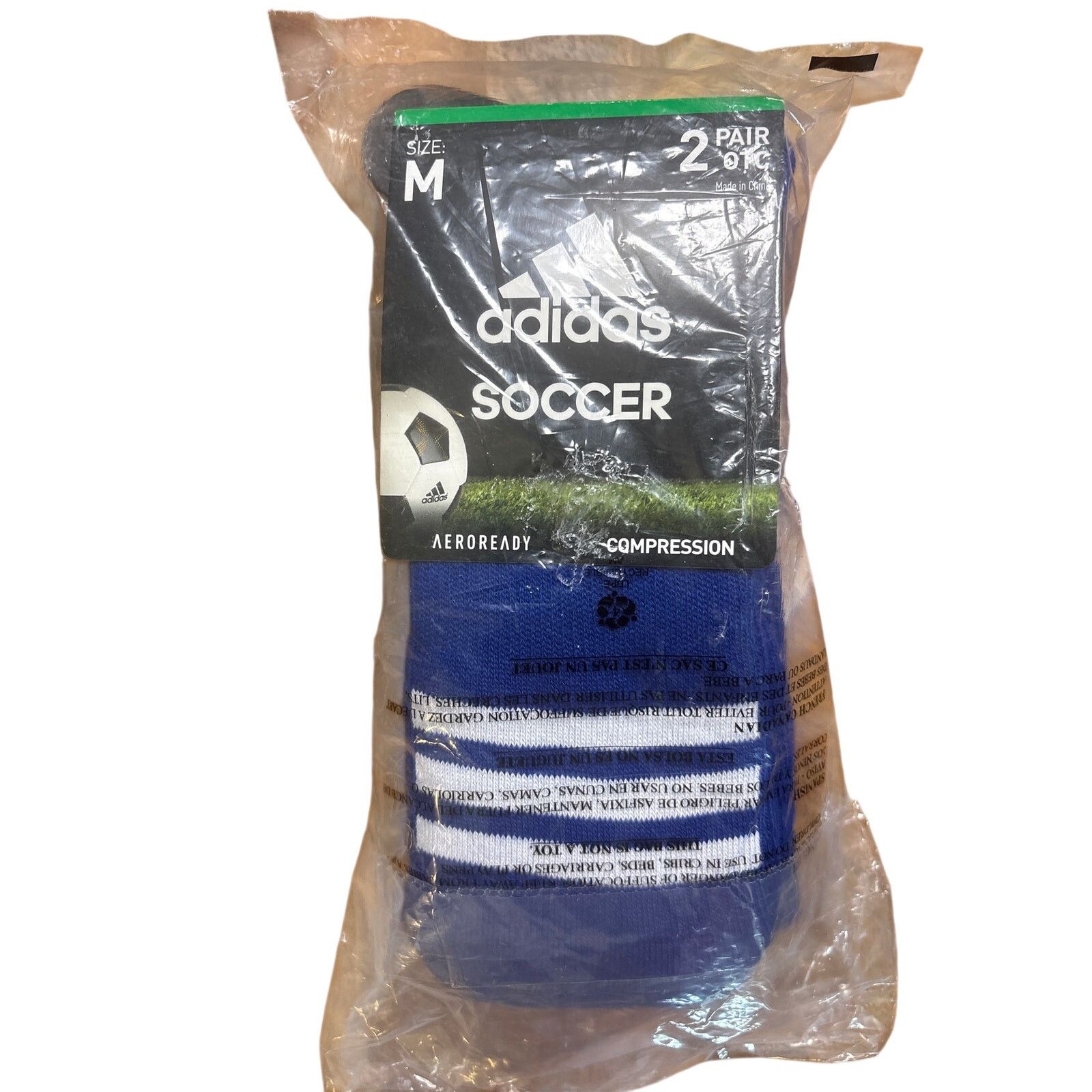 Adidas NWT Adidas Soccer compression socks 2 pack Men’s Med Size ONE SIZE - 1 Thumbnail
