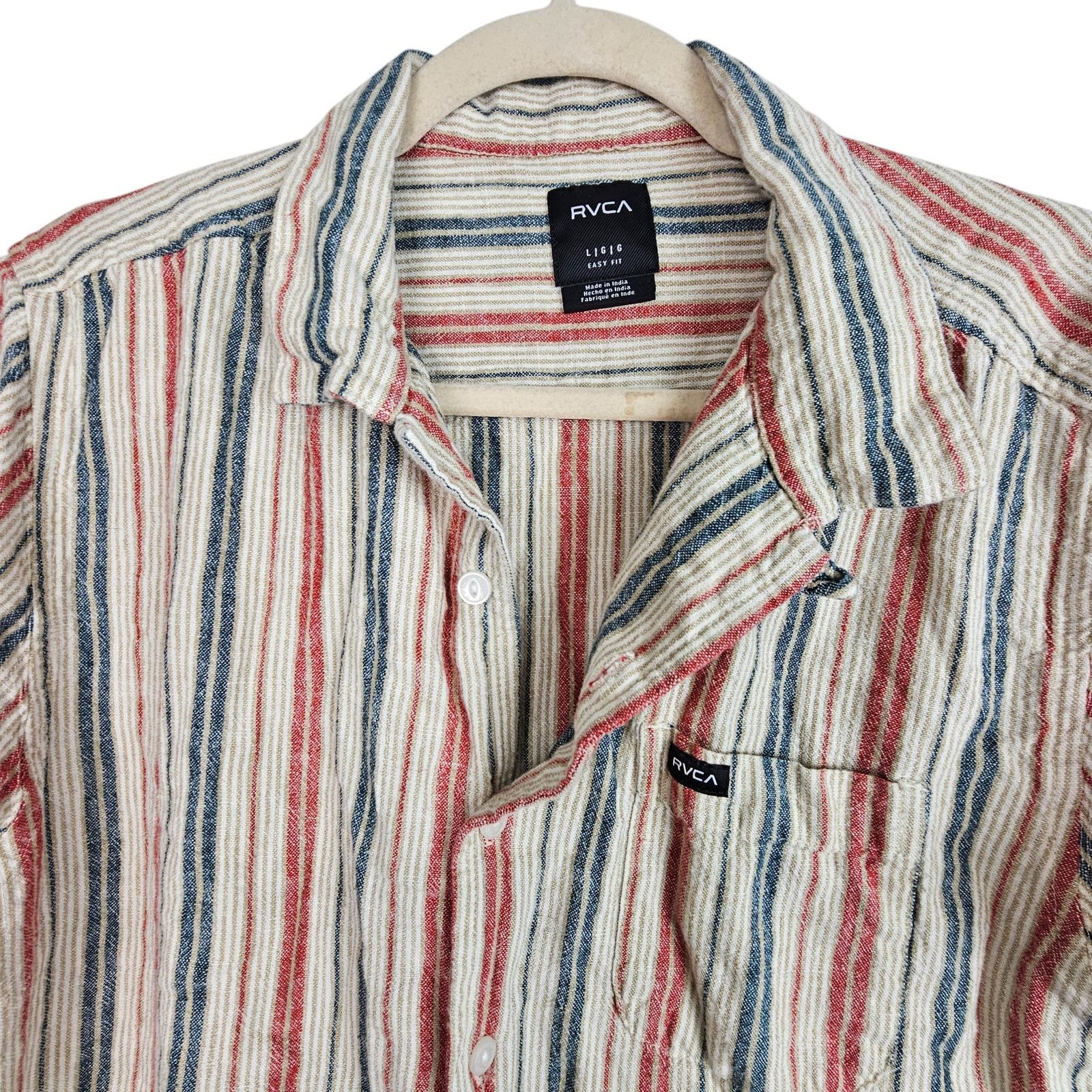 RVCA RVCA Button Up RVCA Shirt Linen Blend Shirt Men L Size US L / EU 52-54 / 3 - 2 Thumbnail