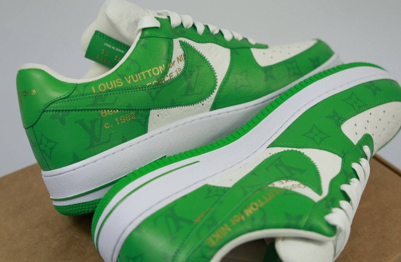 Louis Vuitton AIR FORCE 1 GREEN MONOGRAM SNEAKERS (VERY RARE SIZE) Size US 12 / EU 45 - 5 Thumbnail