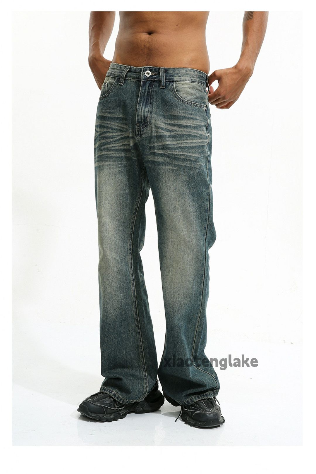 Jean × Vintage washed faded punk grunge yuppie bootcut jeans Size US 28 / EU 44 - 3 Thumbnail