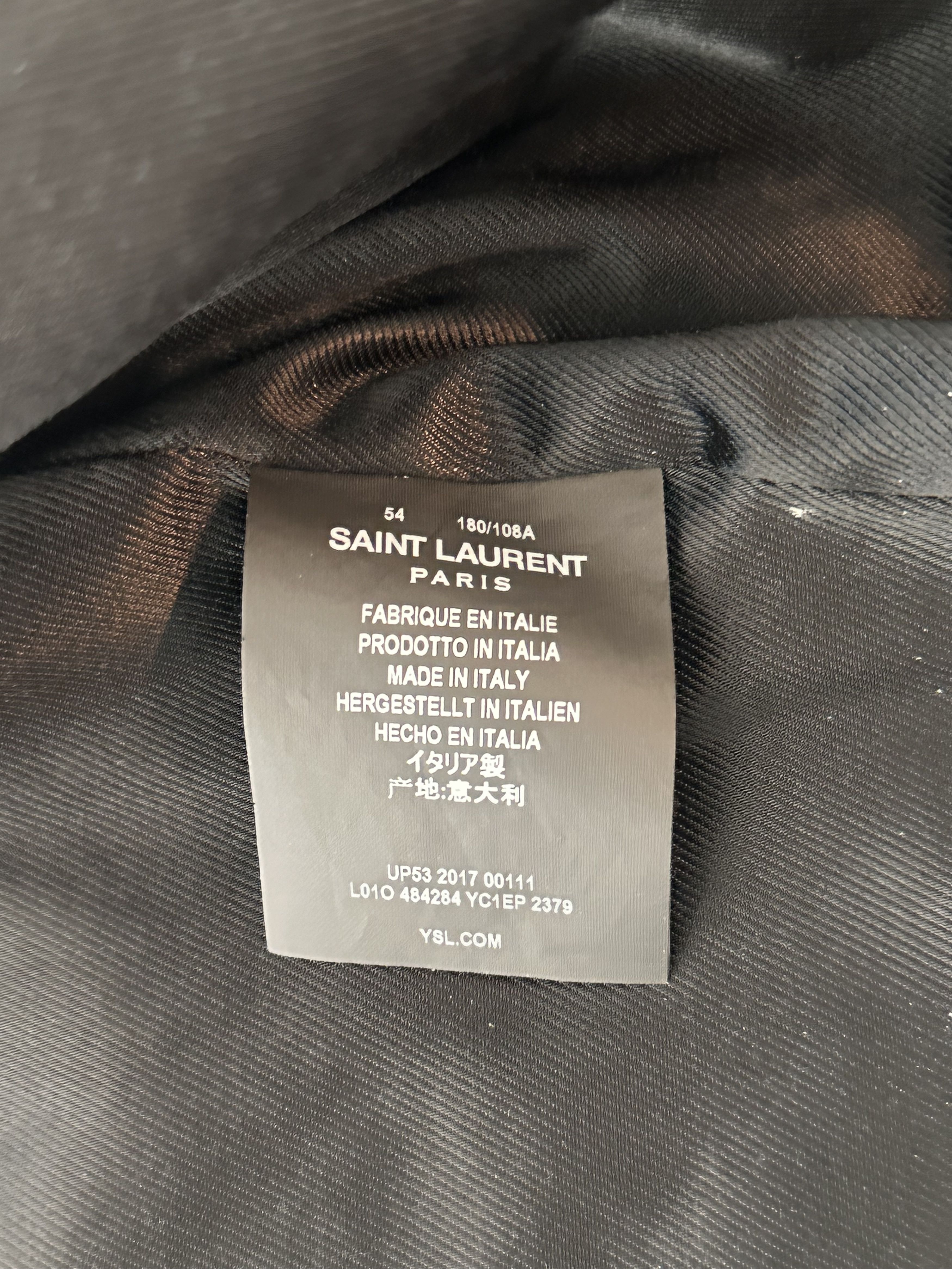 Yves Saint Laurent Saint Laurent Distressed Moto Jacket In Black Leather Size US L / EU 52-54 / 3 - 5 Thumbnail