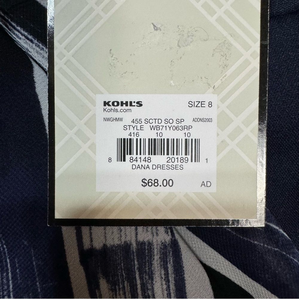Other NWT New Dana Buchman Blue and White Asymmetrical Hem Dress Size M / US 6-8 / IT 42-44 - 8 Thumbnail