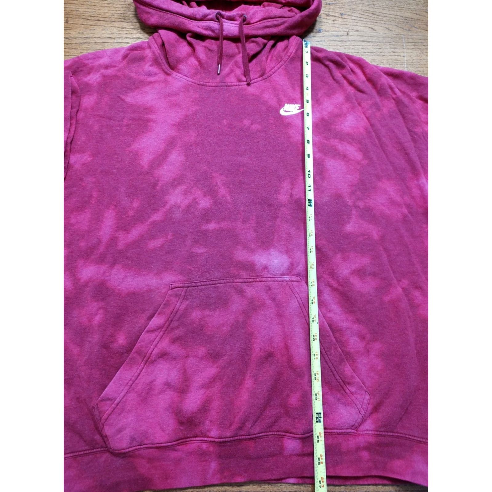 Nike Nike Womens M Hoodie Red Funnel Neck Short Sleeve Oversized Tie Dye Acid Wash Size M / US 6-8 / IT 42-44 - 7 Thumbnail
