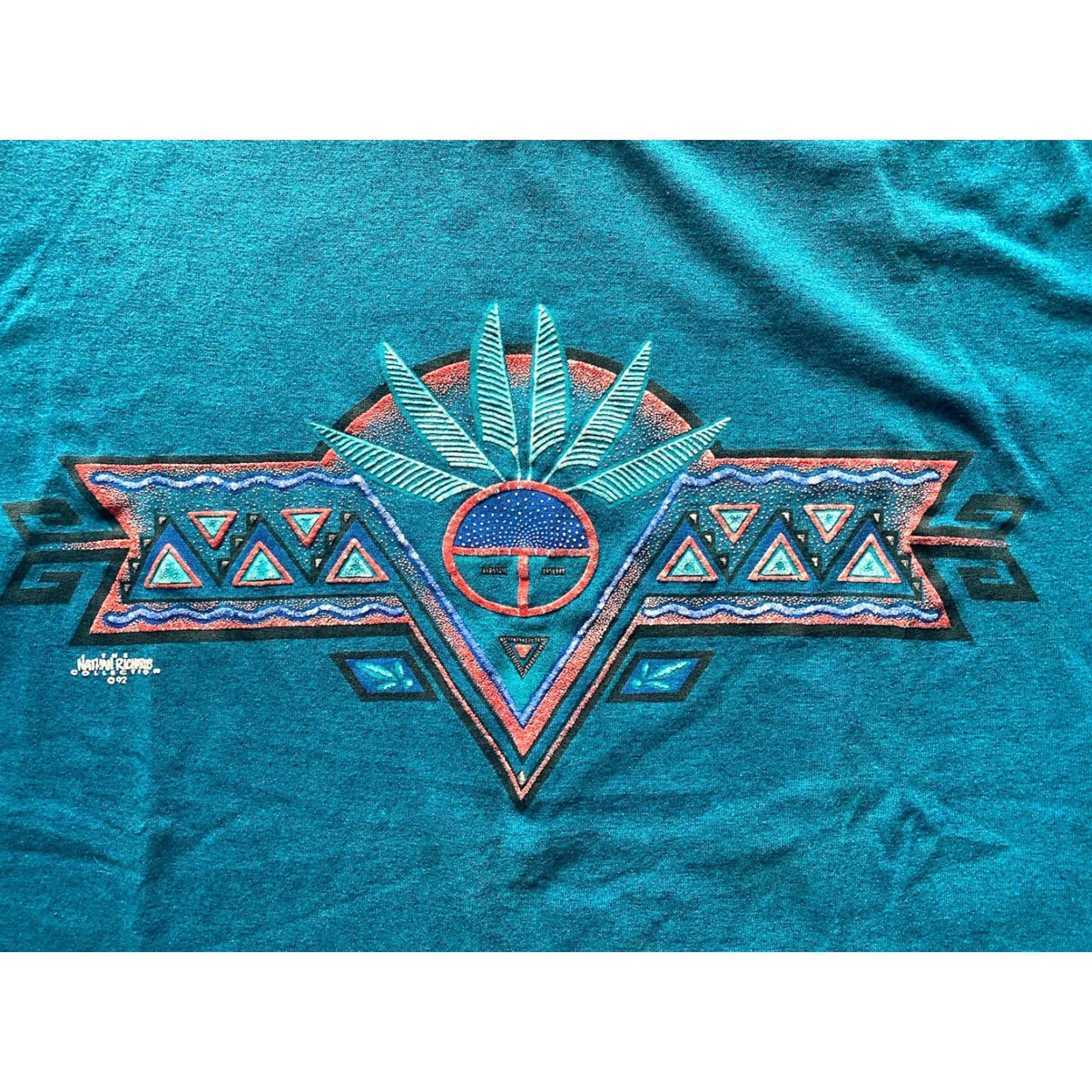 TEE JAYS VINTAGE Teejays HEF-T Single Stitch T Shirt Mens XL Blue 1990s Nathan Richards Tee-Jays Mens Shirt Blue XL Vintage Size US XL / EU 56 / 4 - 4 Thumbnail