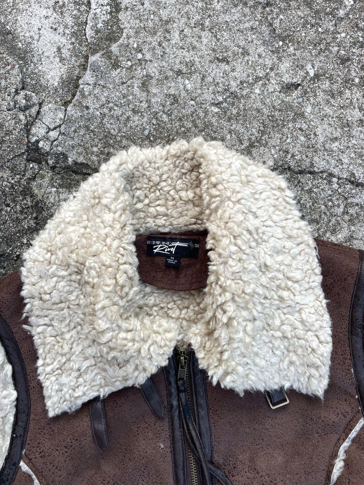 Vintage Y2K Leather Sheep Archive Vest Jacket
