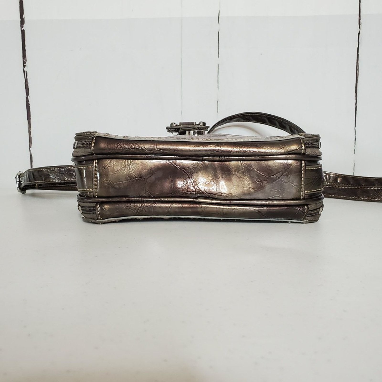 Designer Marc Chantal Embossed Patent Leather Organizer Crossbody Bag Size ONE SIZE - 10 Thumbnail