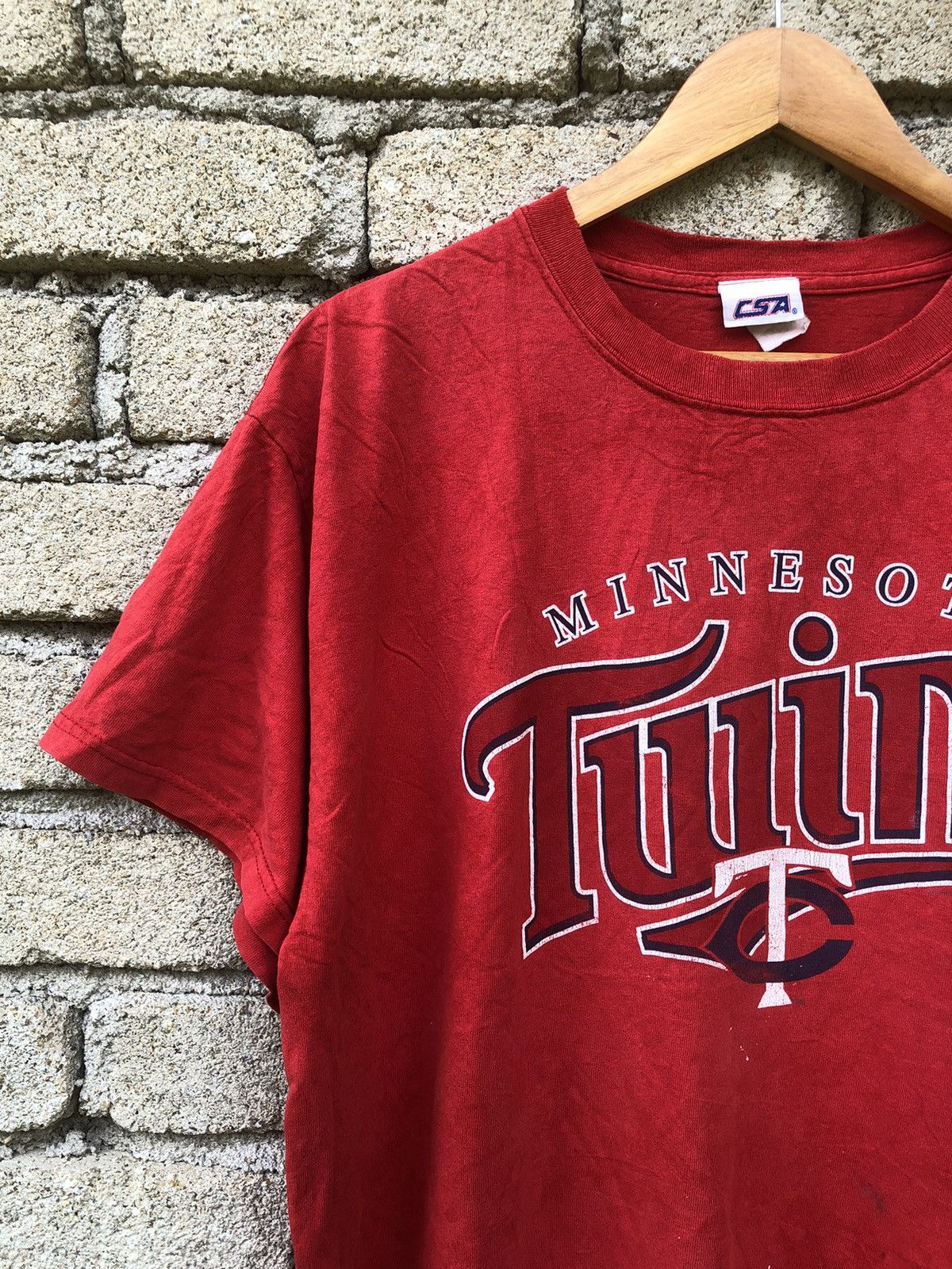 Vintage Vintage 90s Sunfaded MLB Minnesota Twins Tshirt Size US XL / EU 56 / 4 - 5 Thumbnail