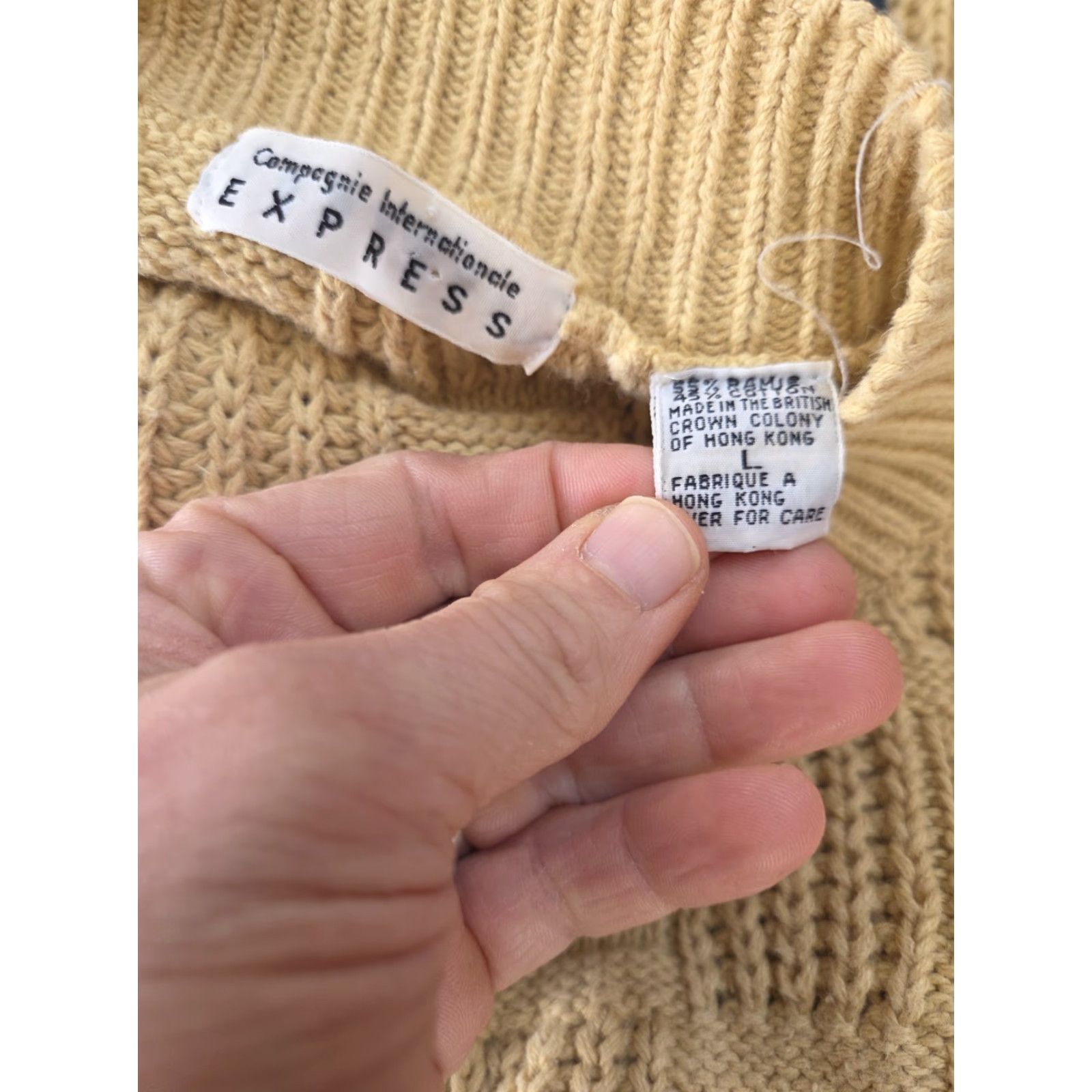 Express VINTAGE Express Cardigan Sweater Shirt? 90s Y2K Yellow Knit Long Sleeve Womens Large Size L / US 10 / IT 46 - 3 Thumbnail