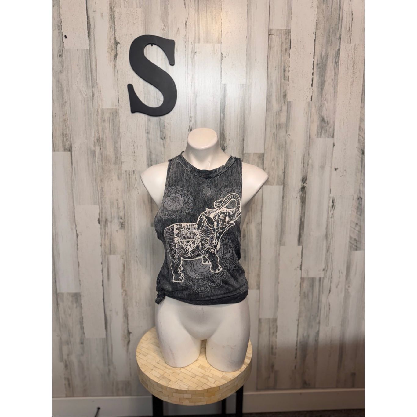 Other Charcoal Grey Mineral Wash Henna Elephant Graphic T-Back Mus Size S / US 4 / IT 40 - 1 Thumbnail