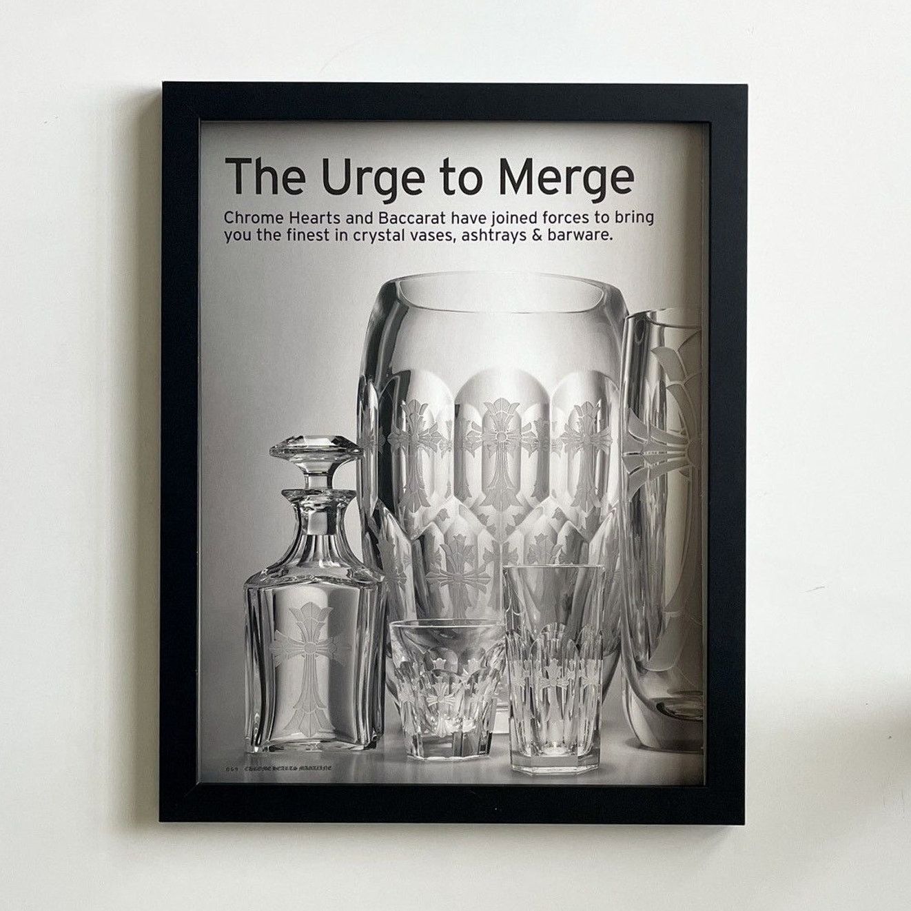 Chrome Hearts × Vintage Chrome Hearts Baccarat glass cup photo Poster framed 9x11 Size ONE SIZE - 1 Thumbnail