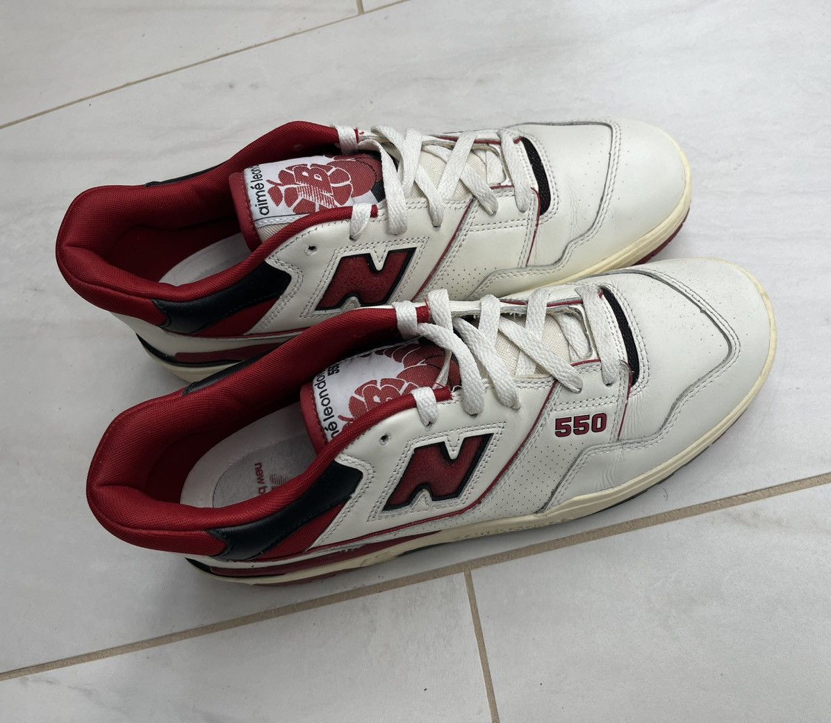 Aime Leon Dore × New Balance Aime Leon Dore New Balance 550 White Red (2020) Size US 10.5 / EU 43-44 - 3 Thumbnail