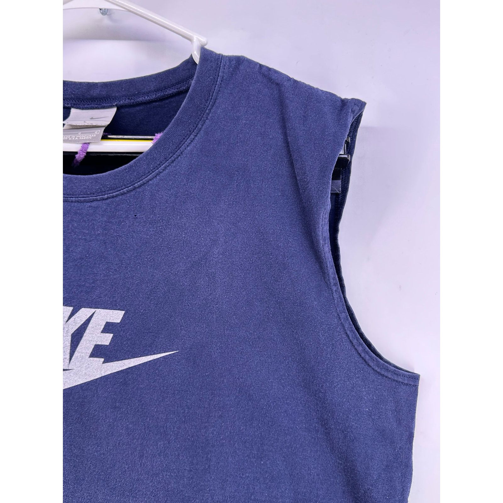 Nike Vintage 2000s Tag Nike Navy tank top Silver Print Size Large Size US L / EU 52-54 / 3 - 7 Thumbnail