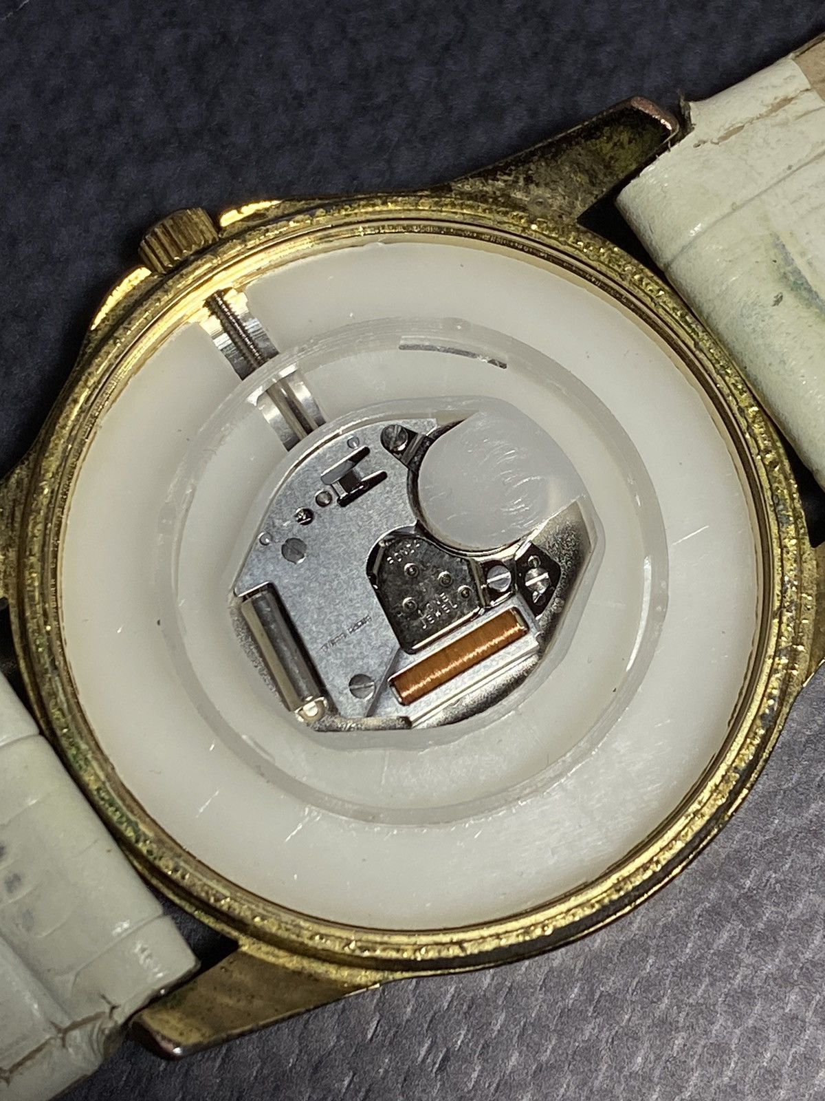 Jewelry × Vintage Pierre Lannier Gold & White Watch | Swiss Movement Size ONE SIZE - 5 Thumbnail