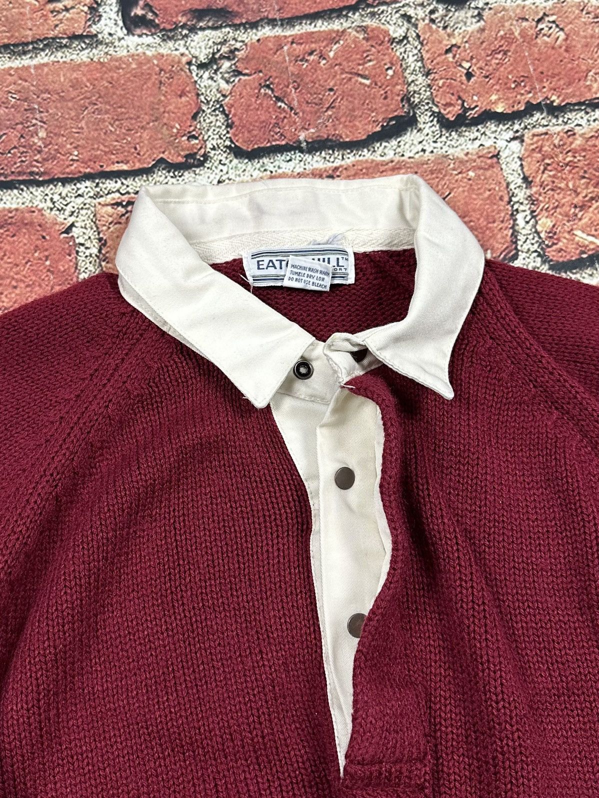 Vintage Vintage EATON HILL SPORT 1/4 Snap Button Collared Sweater Size US XL / EU 56 / 4 - 6 Thumbnail