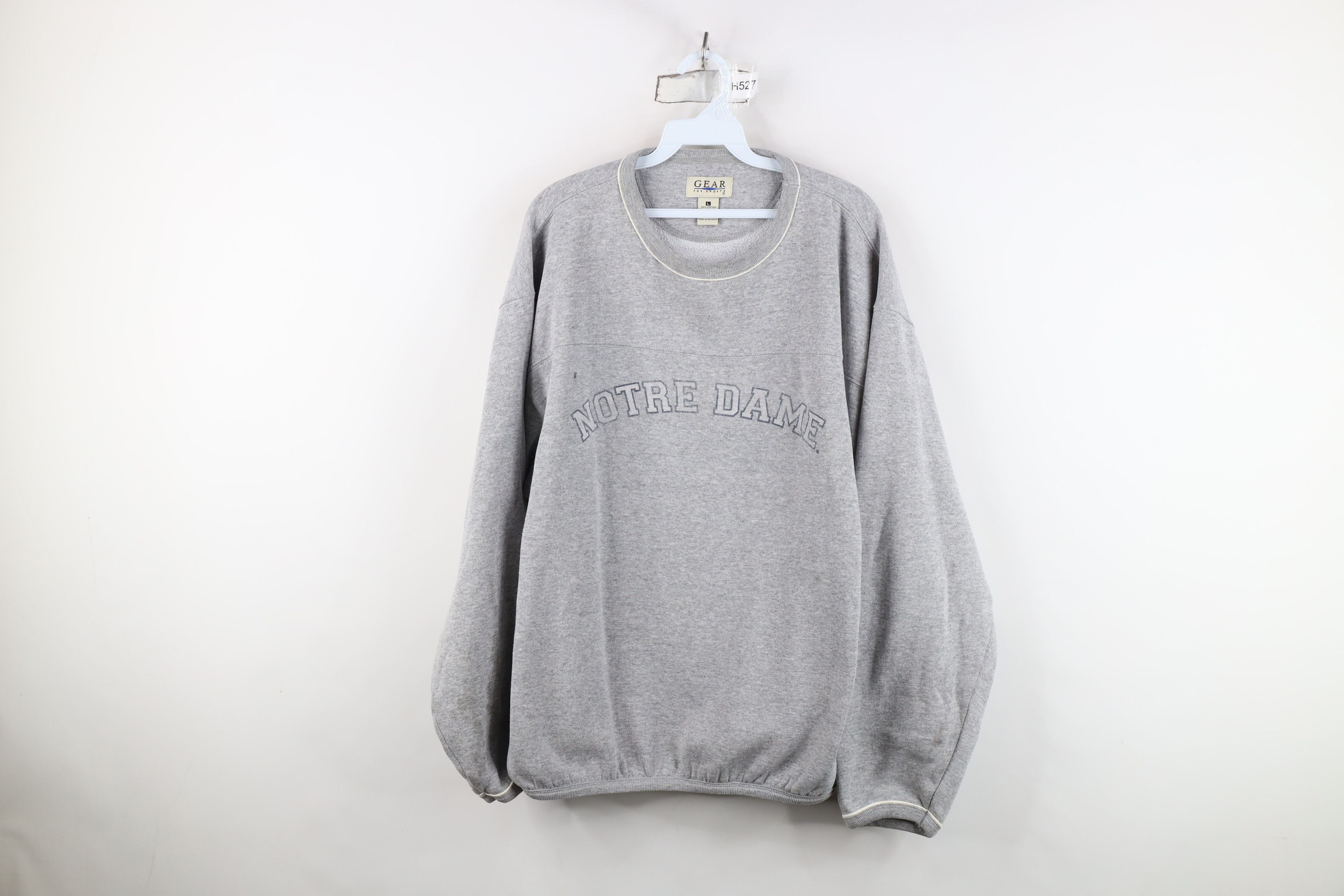 Vintage Vintage 90s Spell Out Notre Dame University Sweatshirt Gray Size US L / EU 52-54 / 3 - 1 Thumbnail