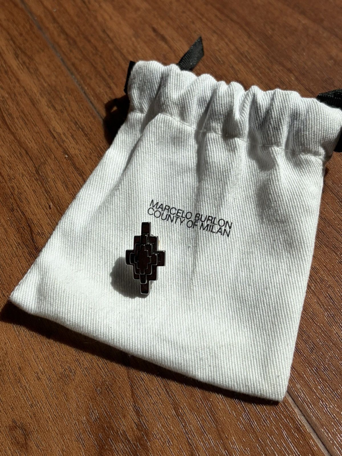 Marcelo Burlon Marcelo Burlon County of Milan Dark Silver 3D Cross Earring Size ONE SIZE - 1 Thumbnail