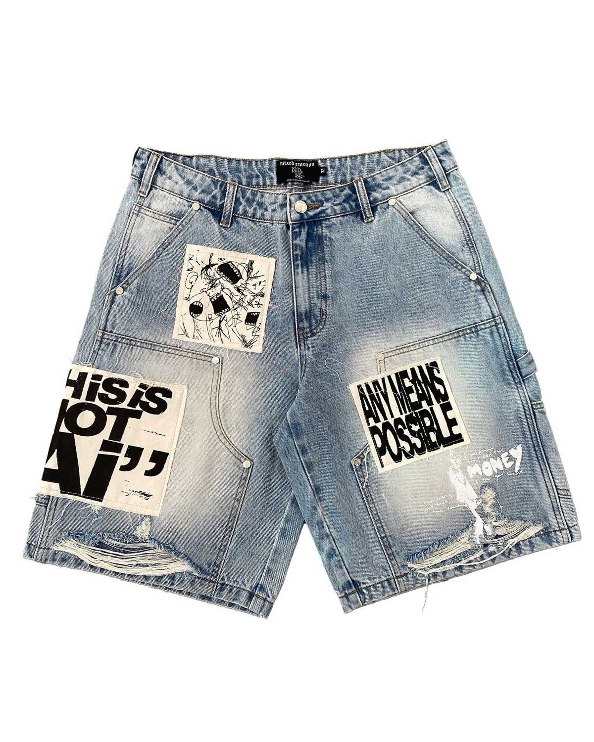 Other Mixed Emotions AI Denim Shorts Blue Size US 36 / EU 52 - 1 Thumbnail