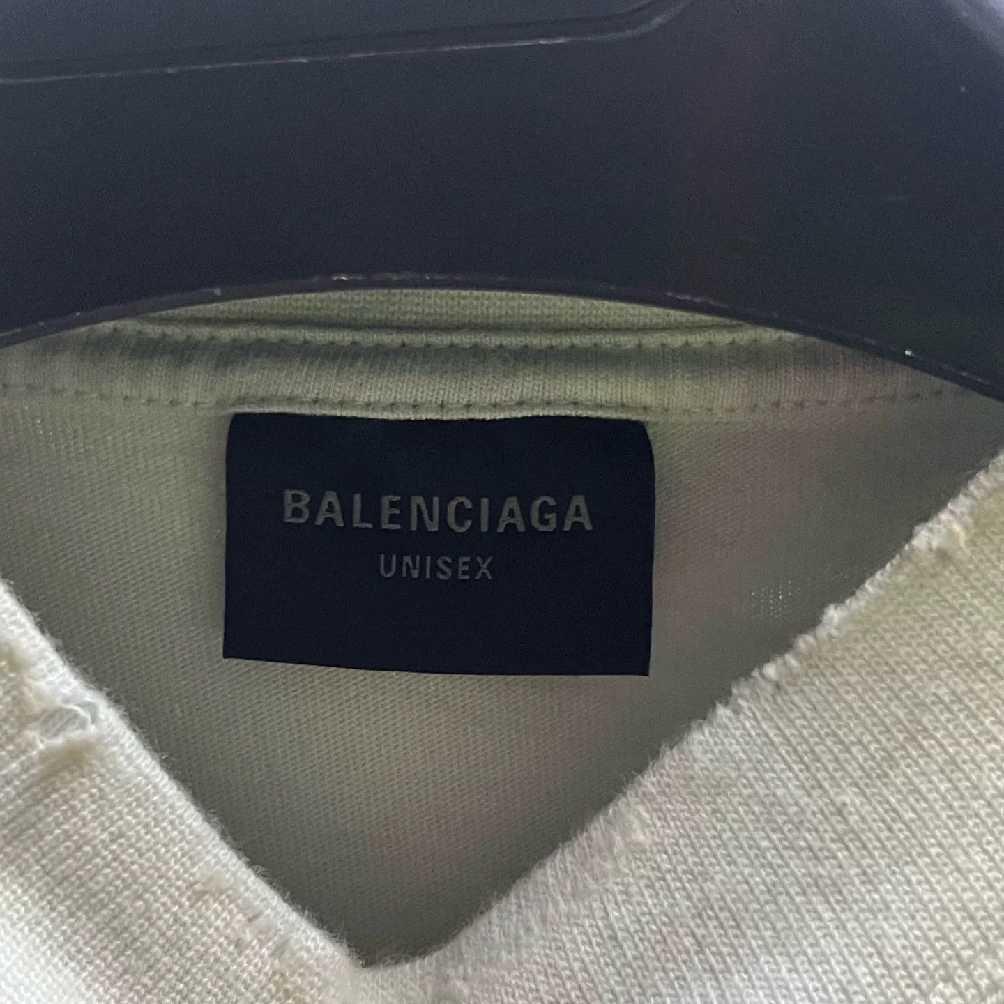Balenciaga Balenciaga Beige Letter Embroidery T-Shirt Size US M / EU 48-50 / 2 - 2 Thumbnail