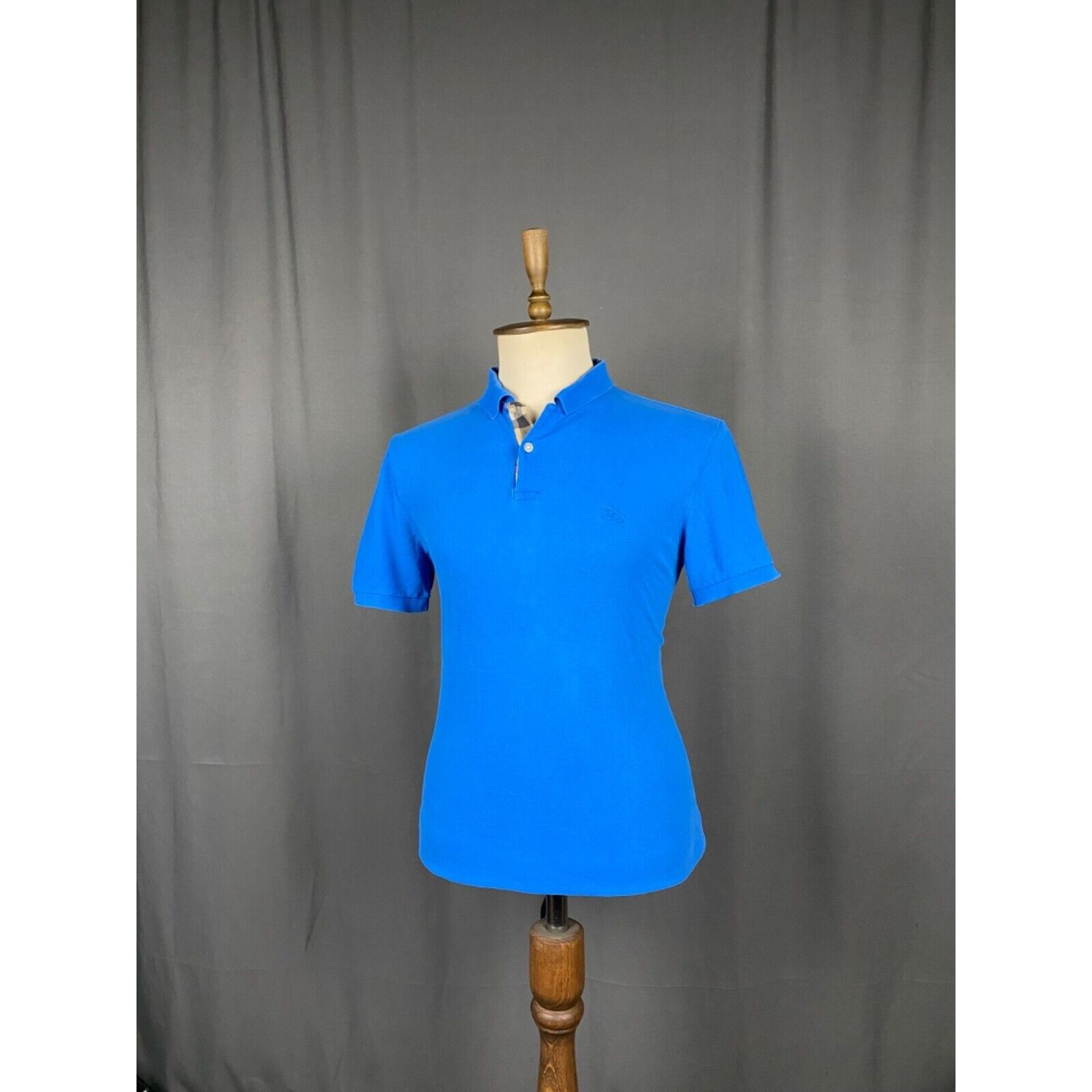 Burberry Burberry Nova Check Collar Small Logo Men's Blue Polo T-Shir Size US L / EU 52-54 / 3 - 4 Thumbnail