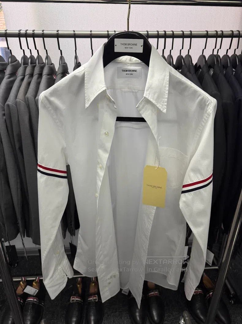 Thom Browne Thom Browne Classic Double Sleeve Badge Shirt Size US M / EU 48-50 / 2 - 1 Thumbnail