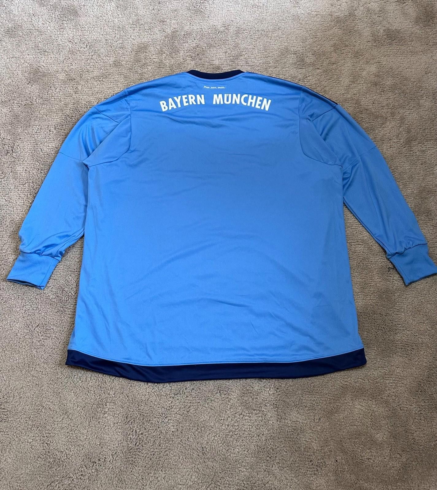 Adidas BAYERN MUNICH 2015 2016 GOALKEEPER FOOTBALL SHIRT JERSEY 3XL Size US XXL / EU 58 / 5 - 8 Thumbnail